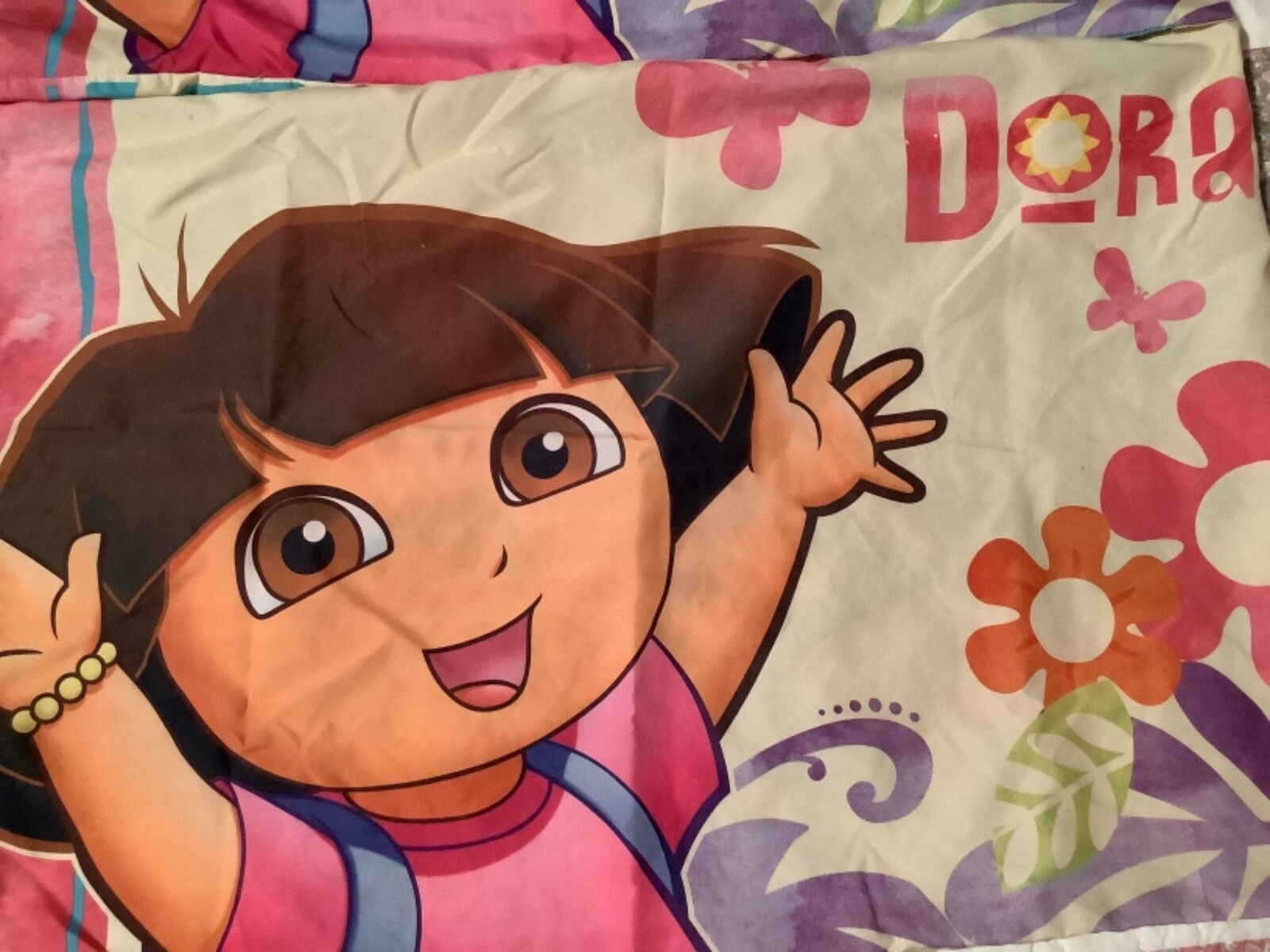 2 Dora the Explorer Pillowcase Standard Size Set, Boots , double sided