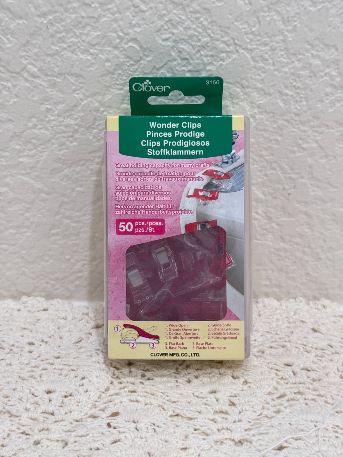 Clover Wonder Clips 50 Pcs No 3156 Sewing Quilting Fabric Clips Made In Japan