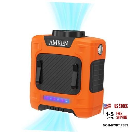 Waist Fan, 10000mAh Rechargeable Belt Clip Fan, 24H Runtime, Small Orange