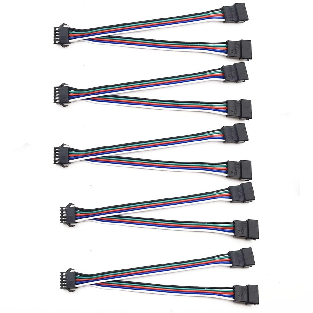 5 PCS 15cm 5 Pin SM Splitter JST Connector 1 To 2 Male Female 5050/3528 RGBW