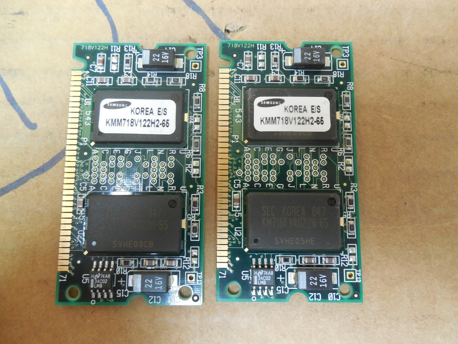 Samsung Mini Memory Board KMM718V122H2-65 278487-001-01 718V122H Lot of 2 New