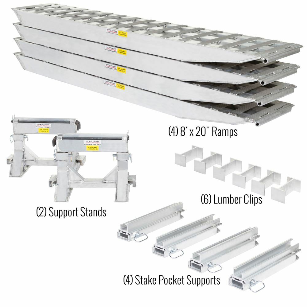 2-Bunk Modular Step Deck Load Leveler 23,500 LB Ramp Kit