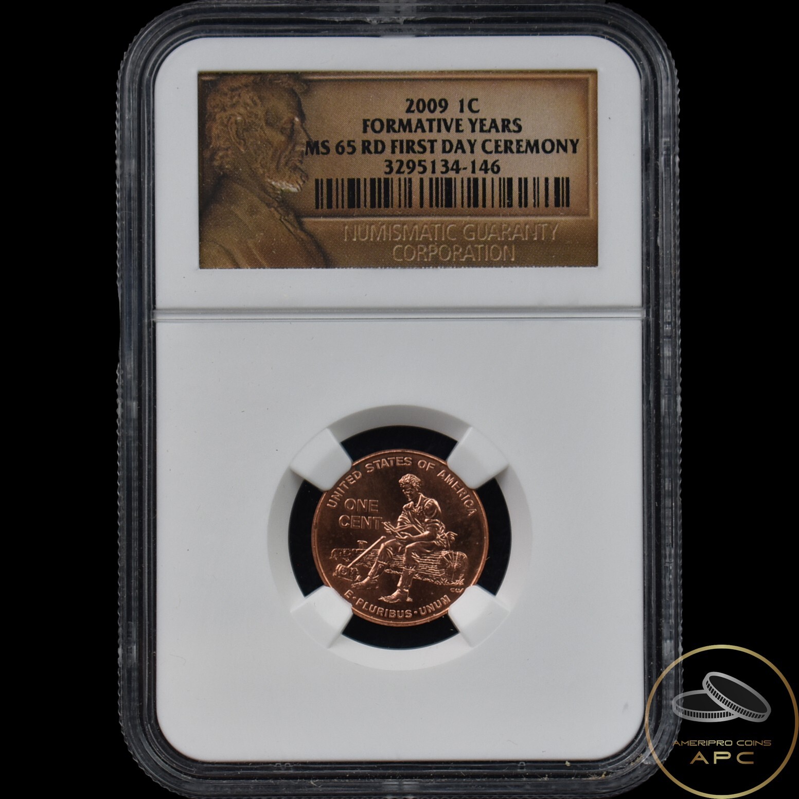 2009 Lincoln Cent Formative Years NGC MS 65 RD First Day Ceremony