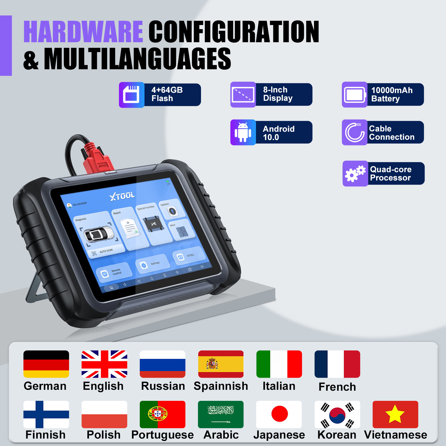 XTOOL D8S Automotive Diagnostic Tool E.CU Coding Full System Topology Mapping