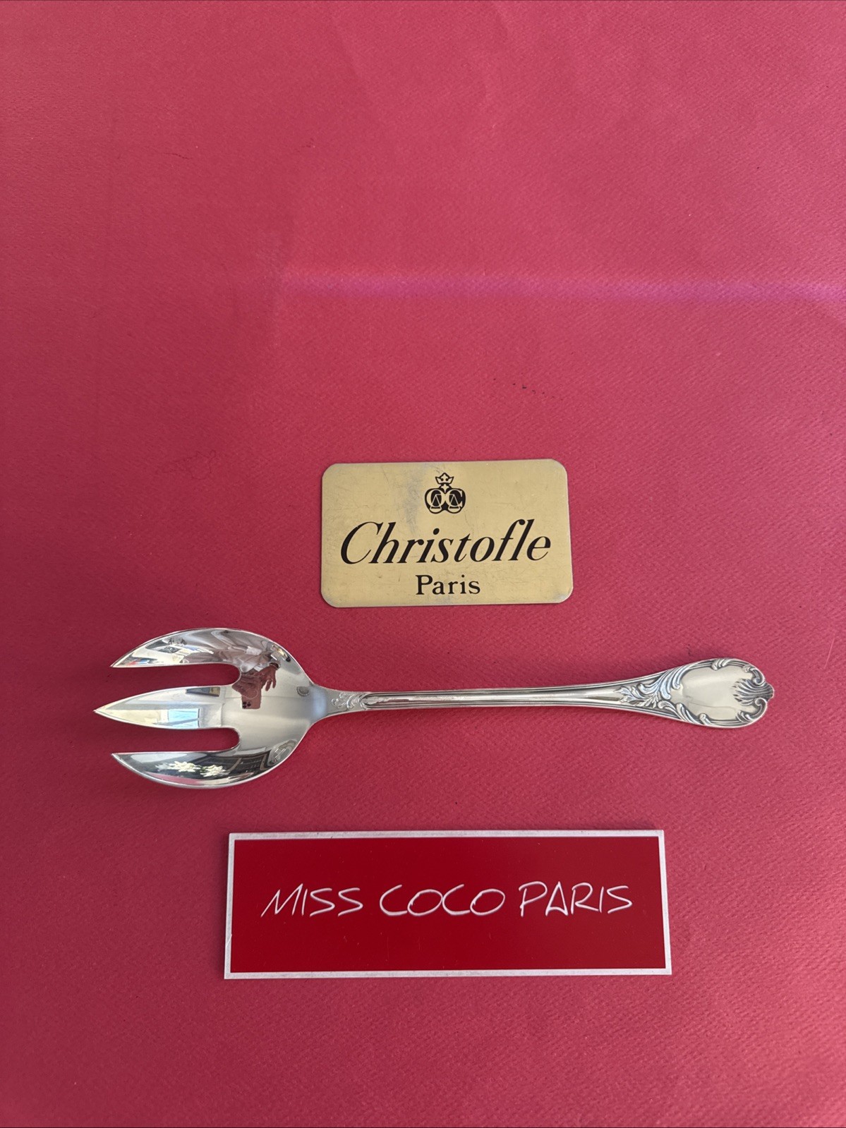 Christofle France Marly Silver-Plated Salad Fork 24 CM Excellent Condition