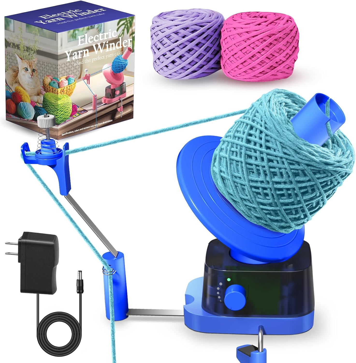 Yarn Winder Electric Yarn Ball Winder for Crocheting Efficiently Cake with Stron