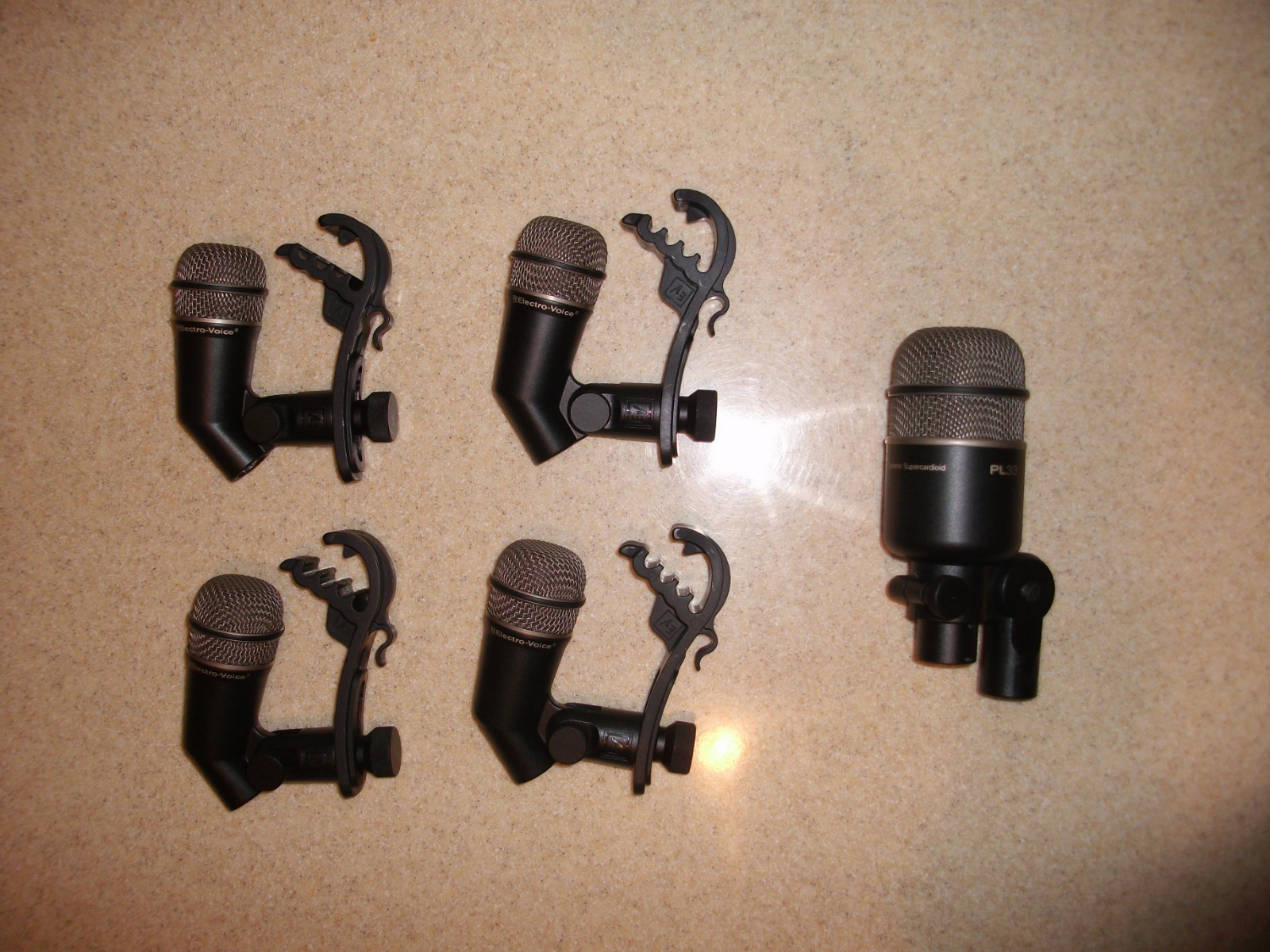 Electro-Voice PL DK5 5 piece drum microphone set with padded case New