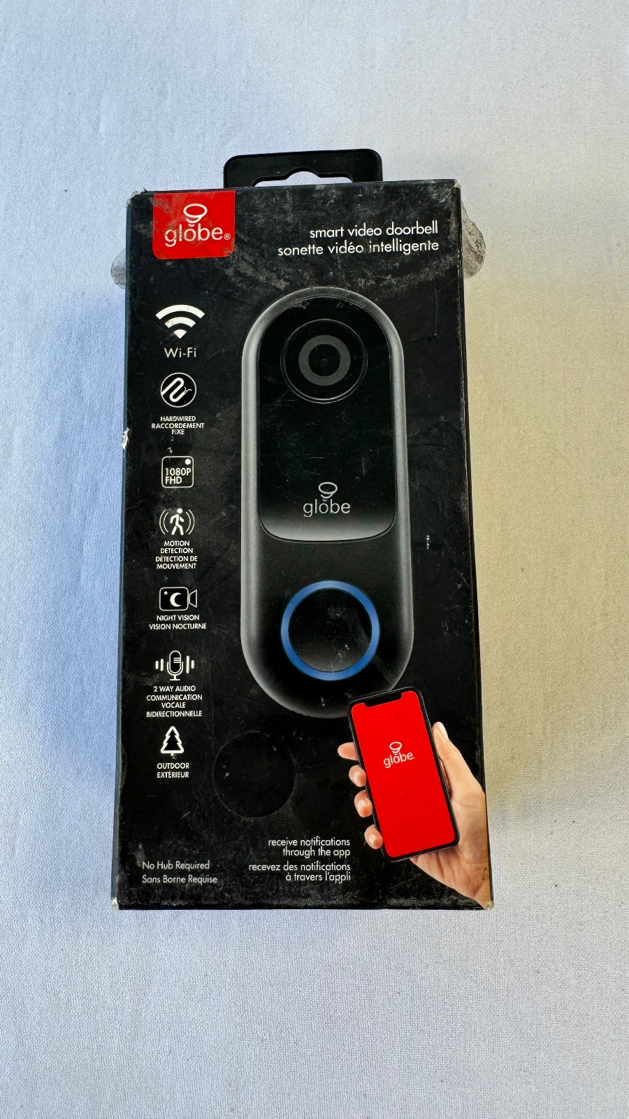 Globe 50137 Wi-Fi Smart Video Doorbell 1080p – Open Box, Complete