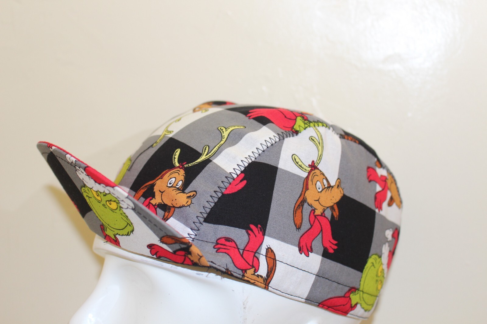 THE GRINCH CYCLING CAP  HANDEMADE IN USA L M S