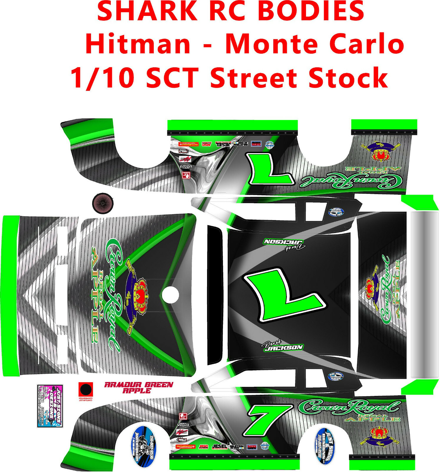SHARK HITMAN ARMOUR GREEN APPLES WRAP KIT 1X10 SCALE