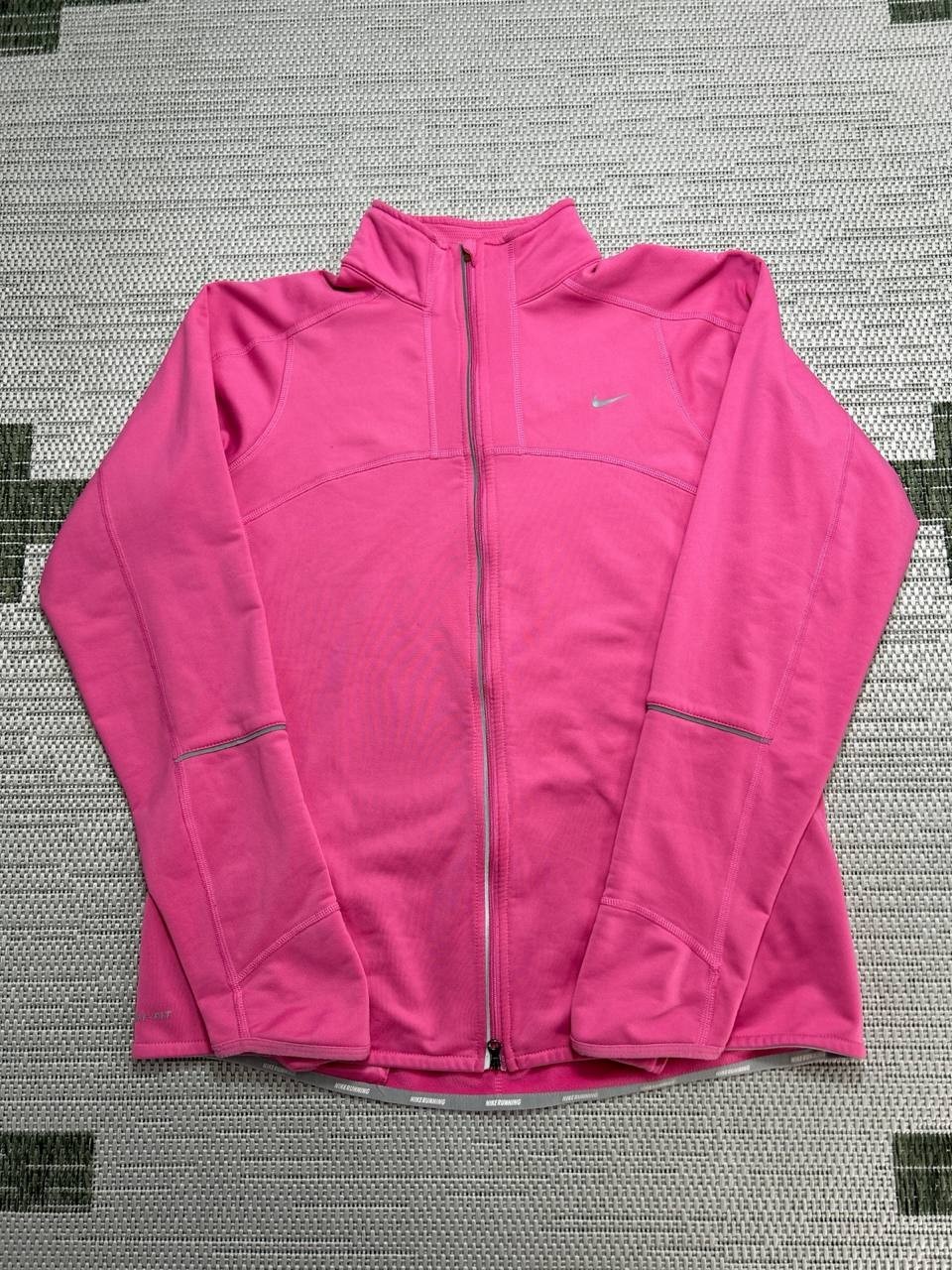 Nike Track Jacket Womens Large Pink Dri-Fit Running Full Zip *