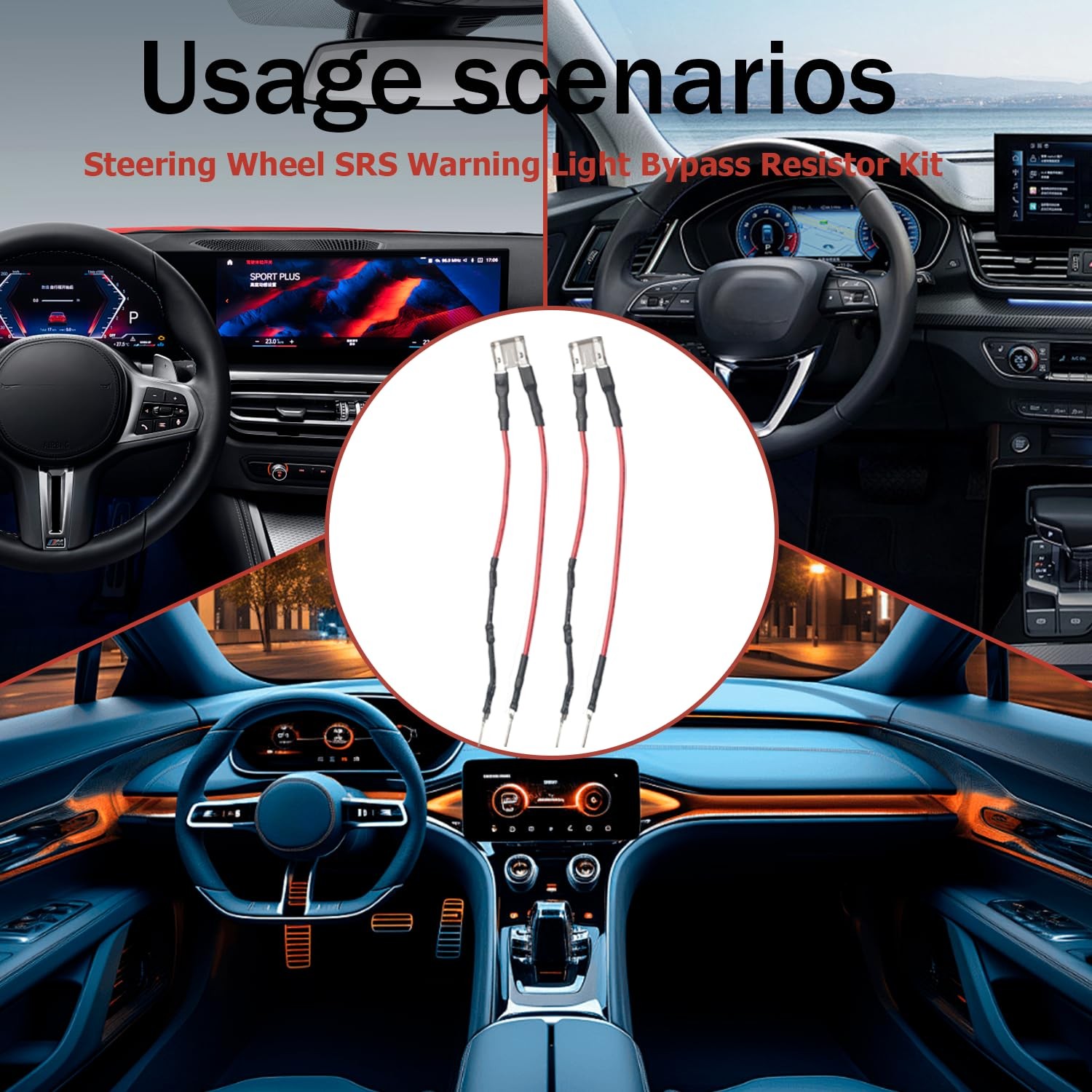 POERTYUI 2 pcs Steering Wheel SRS Warning Light Bypass Resistor Kit,...