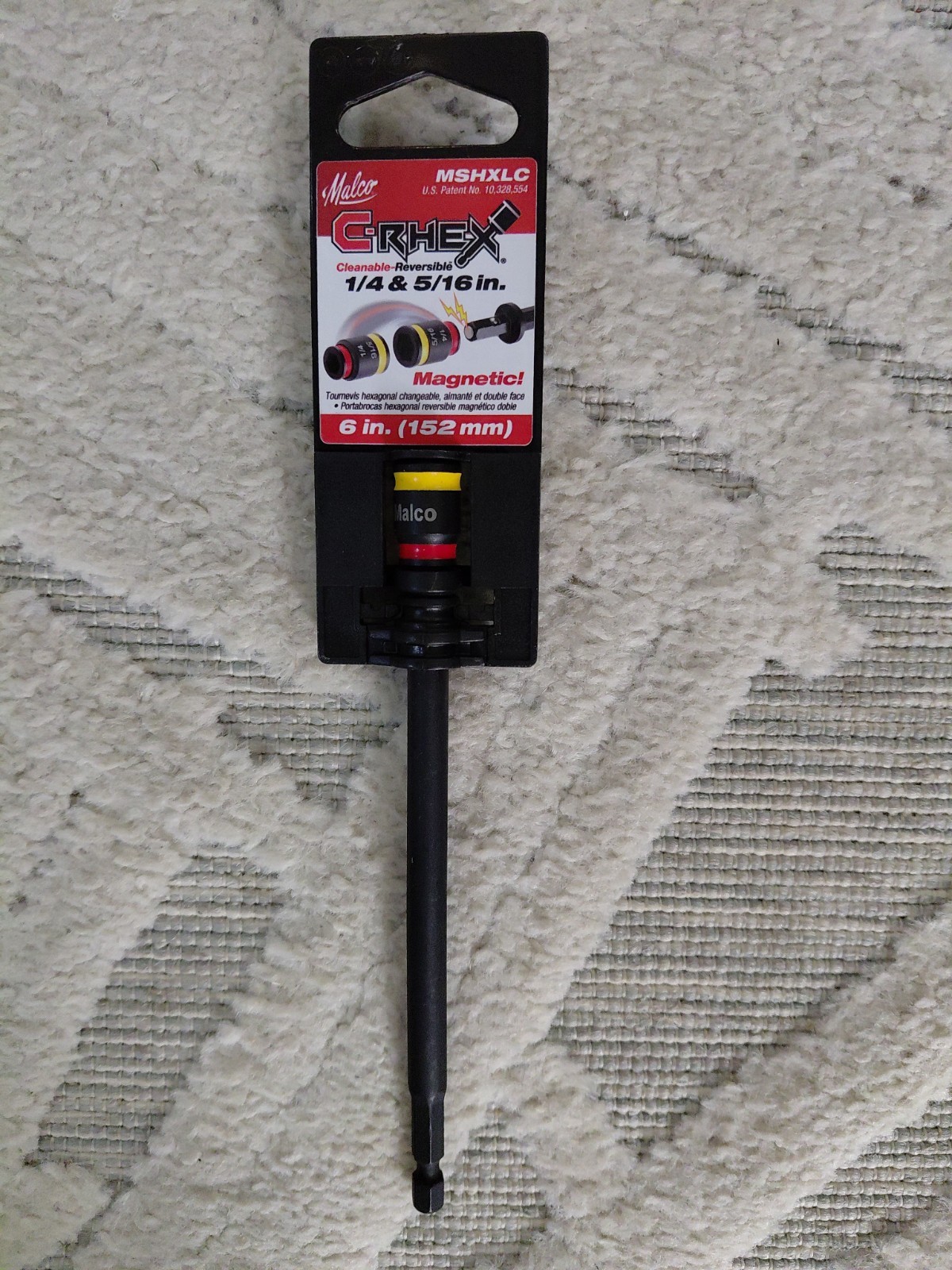 Malco MSHXLC 6-inch Reversible and Cleanable 1/4" and 5/16" Magnetic Hex Driver
