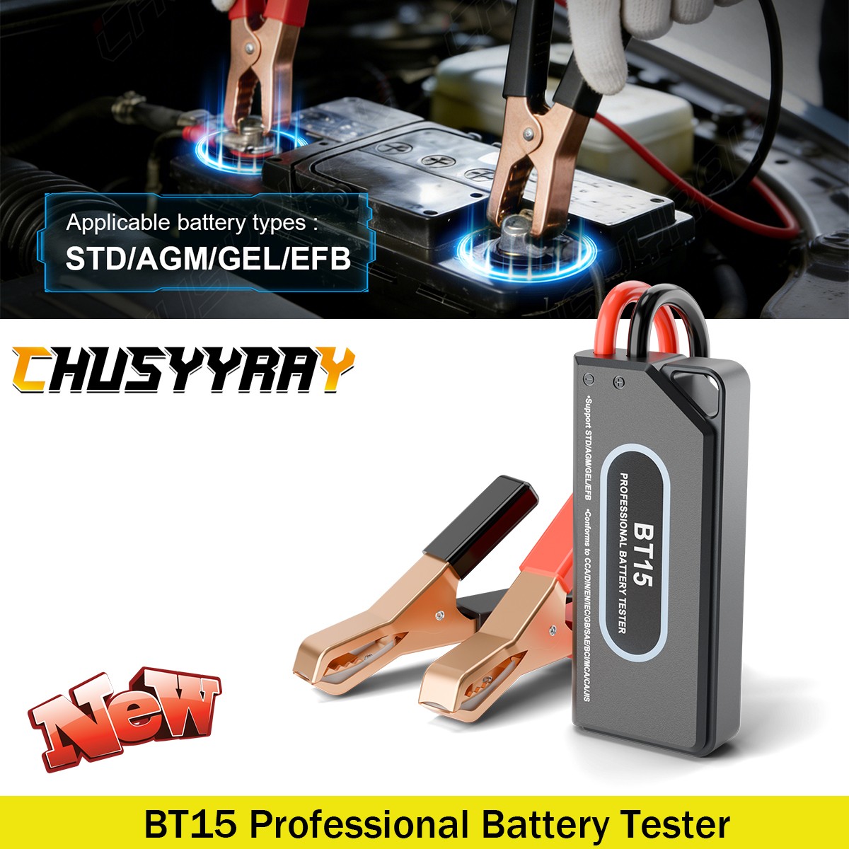 BT15 Professional Battery Tester Bluetooth 6V 12V Internal Resistance