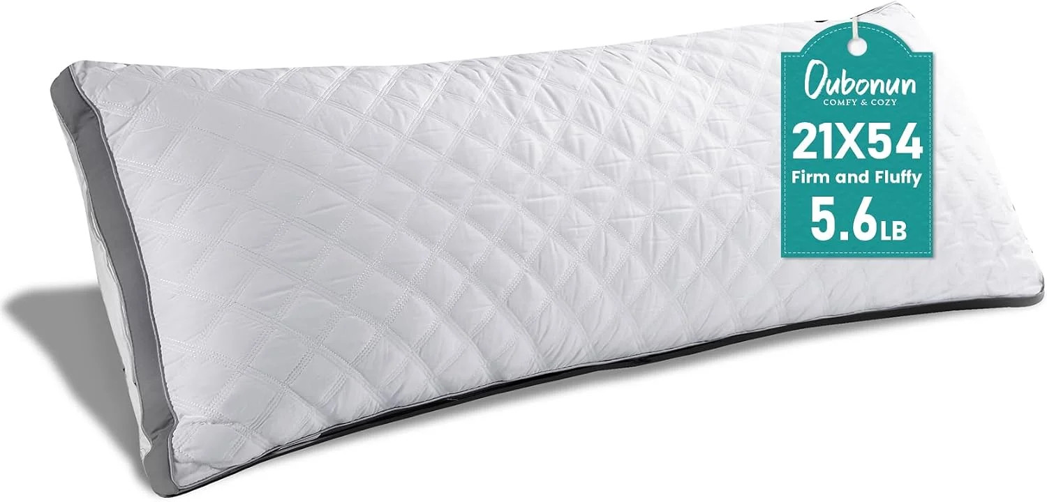 Oubonun Premium Adjustable Loft Quilted Body Pillows - Firm and Fluffy - Quality