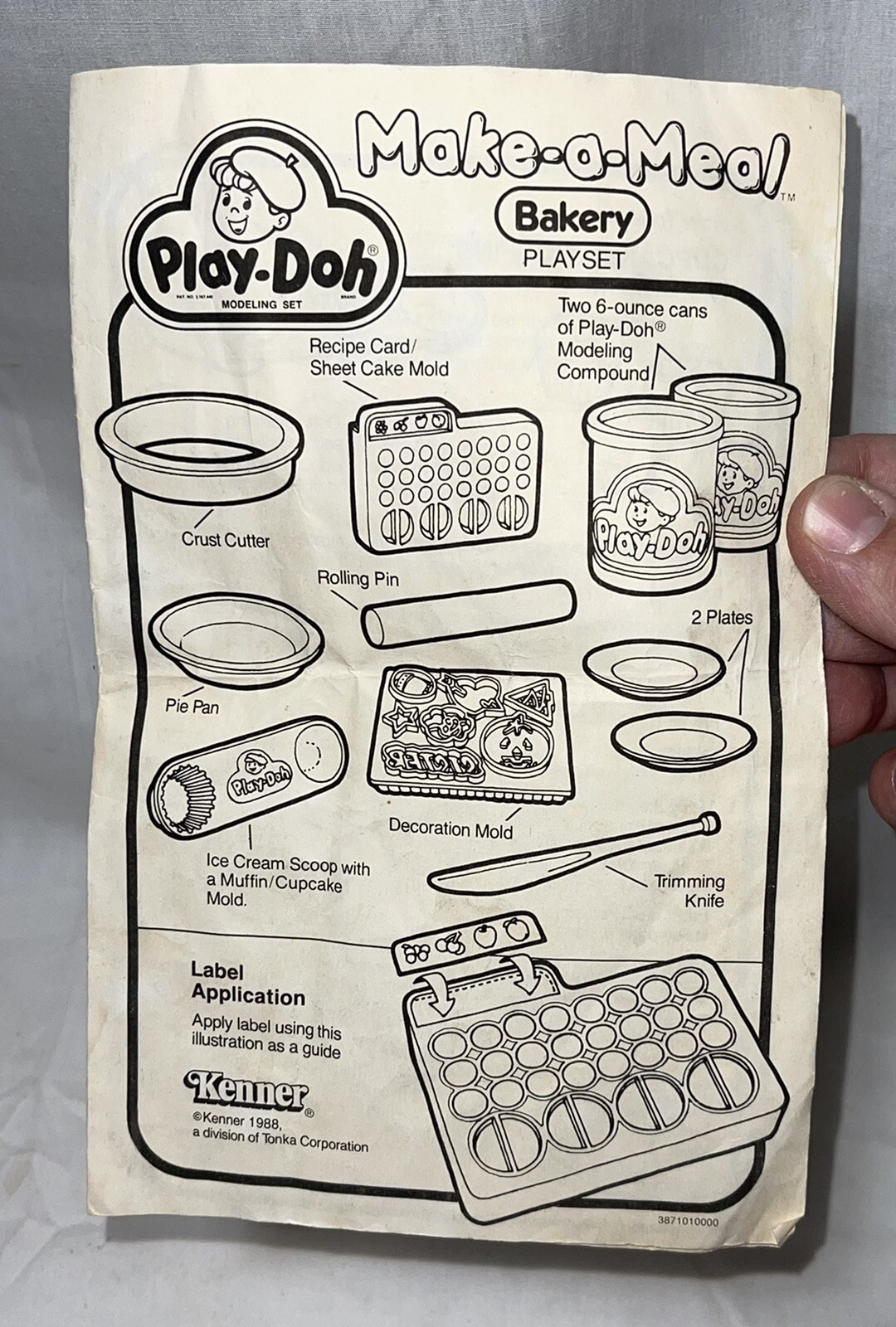 Play Doh Make-A-Meal Bakery PlaySet - Vintage 1988 Kenner INSTRUCTIONS ONLY!