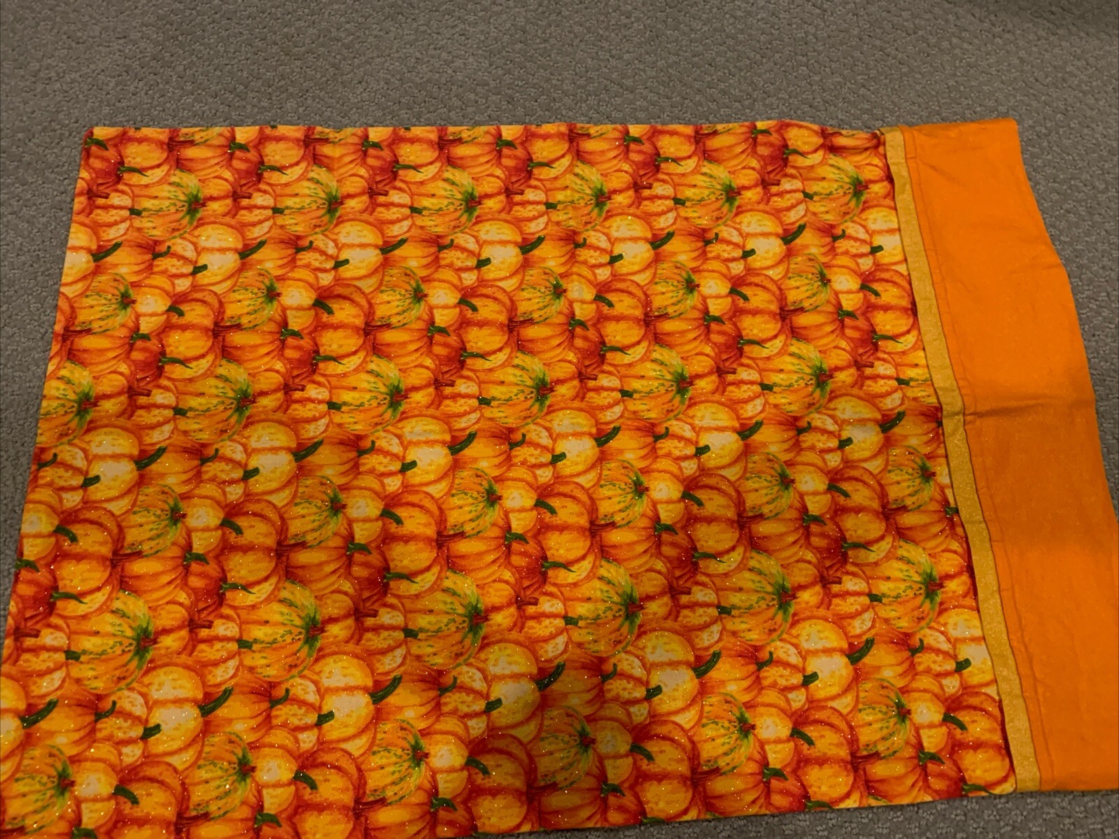 Pumpkin Fall Halloween Pillowcase Handmade 28 1/2 X 19 1/2 Bright Colors