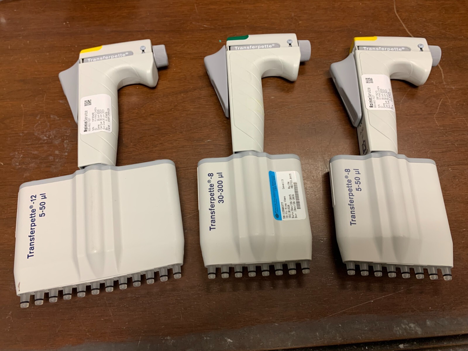 3 Brandtech Transferpette S-8 & S-12 30-300µl & 5-50µl Channel Manual Pipette