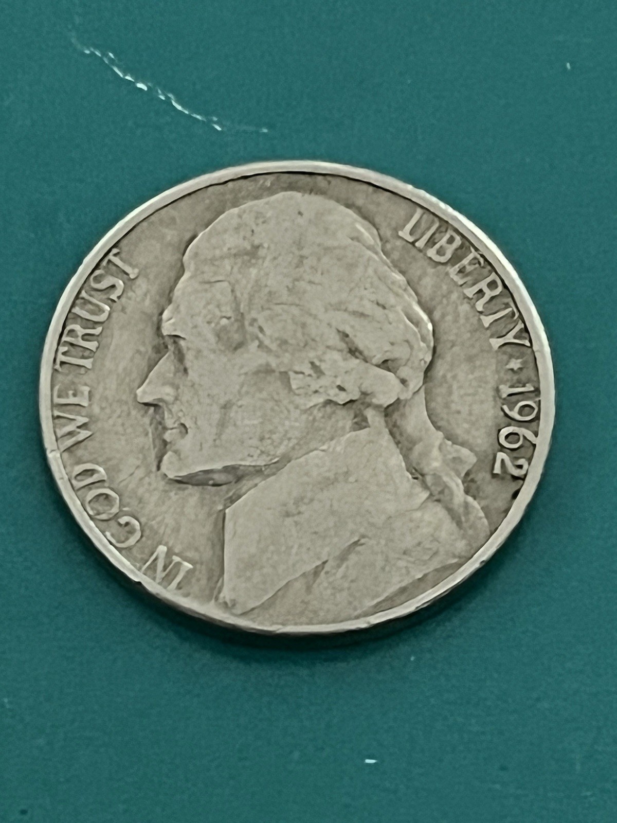 1962 D Jefferson Nickel Error