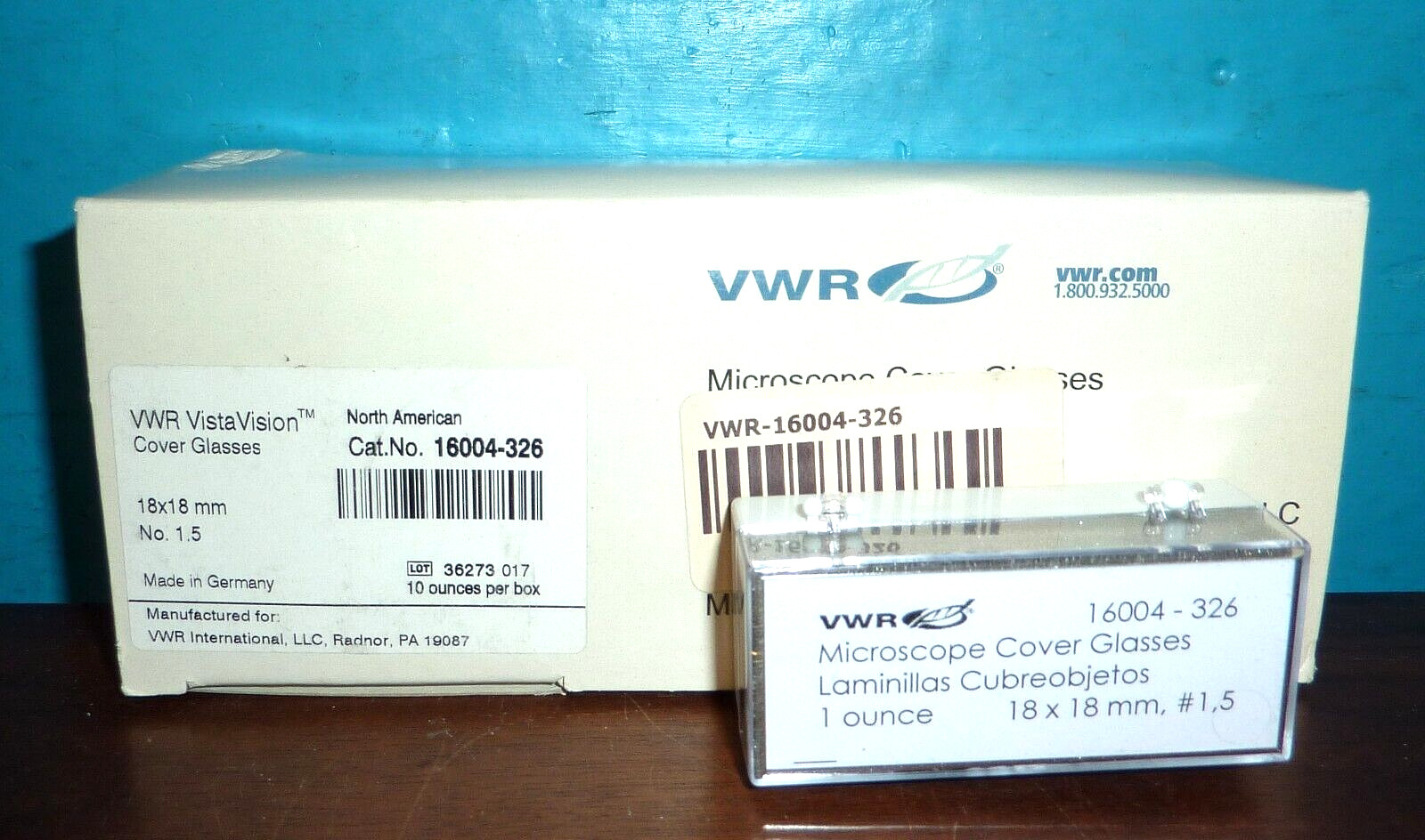 VWR Vista Vision 16004-326 Cover Glasses 18x18mm 10oz Box New