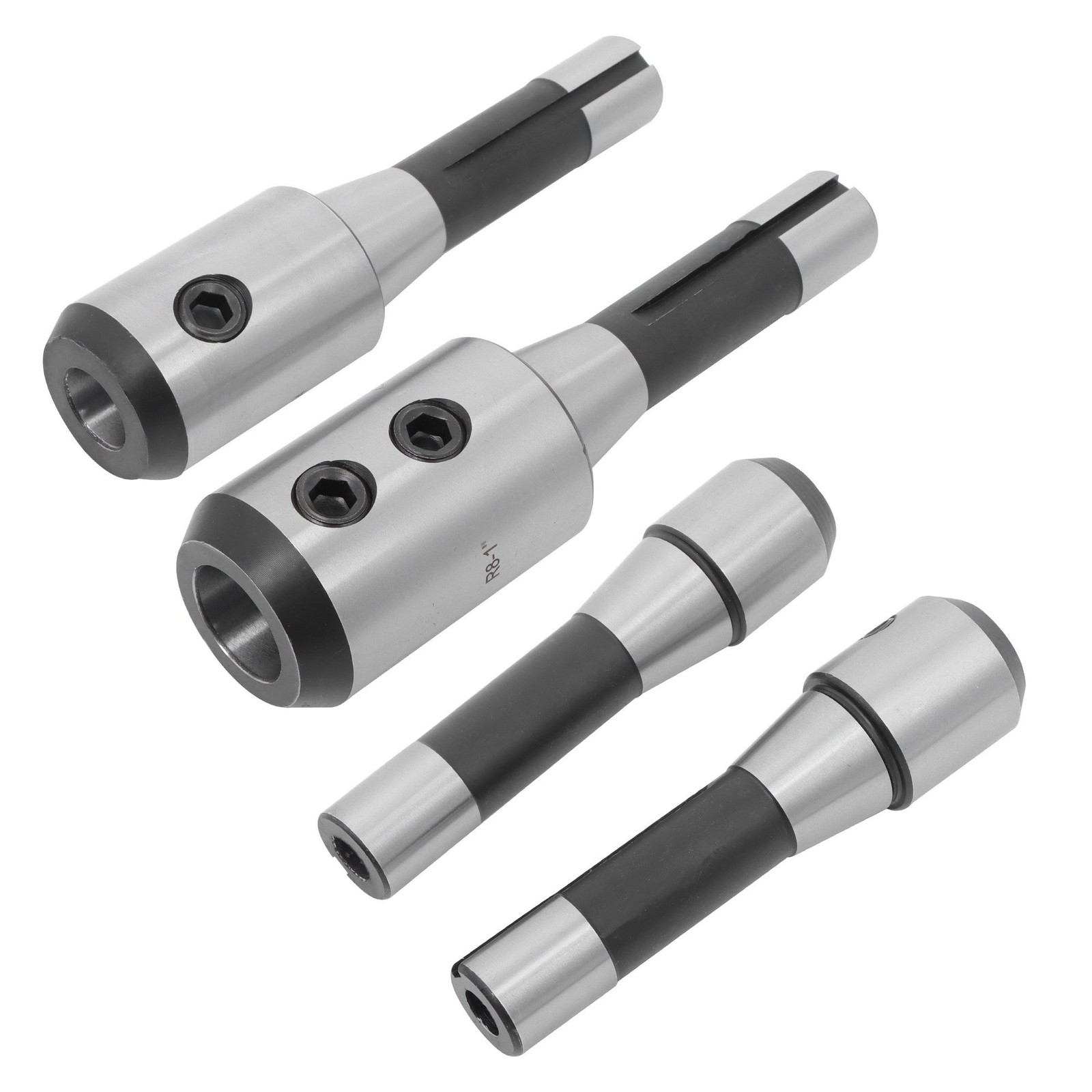 4pc R8 End Mill Holder Adapter For Bridgeport Milling M, 3/8 1/2 3/4 1"