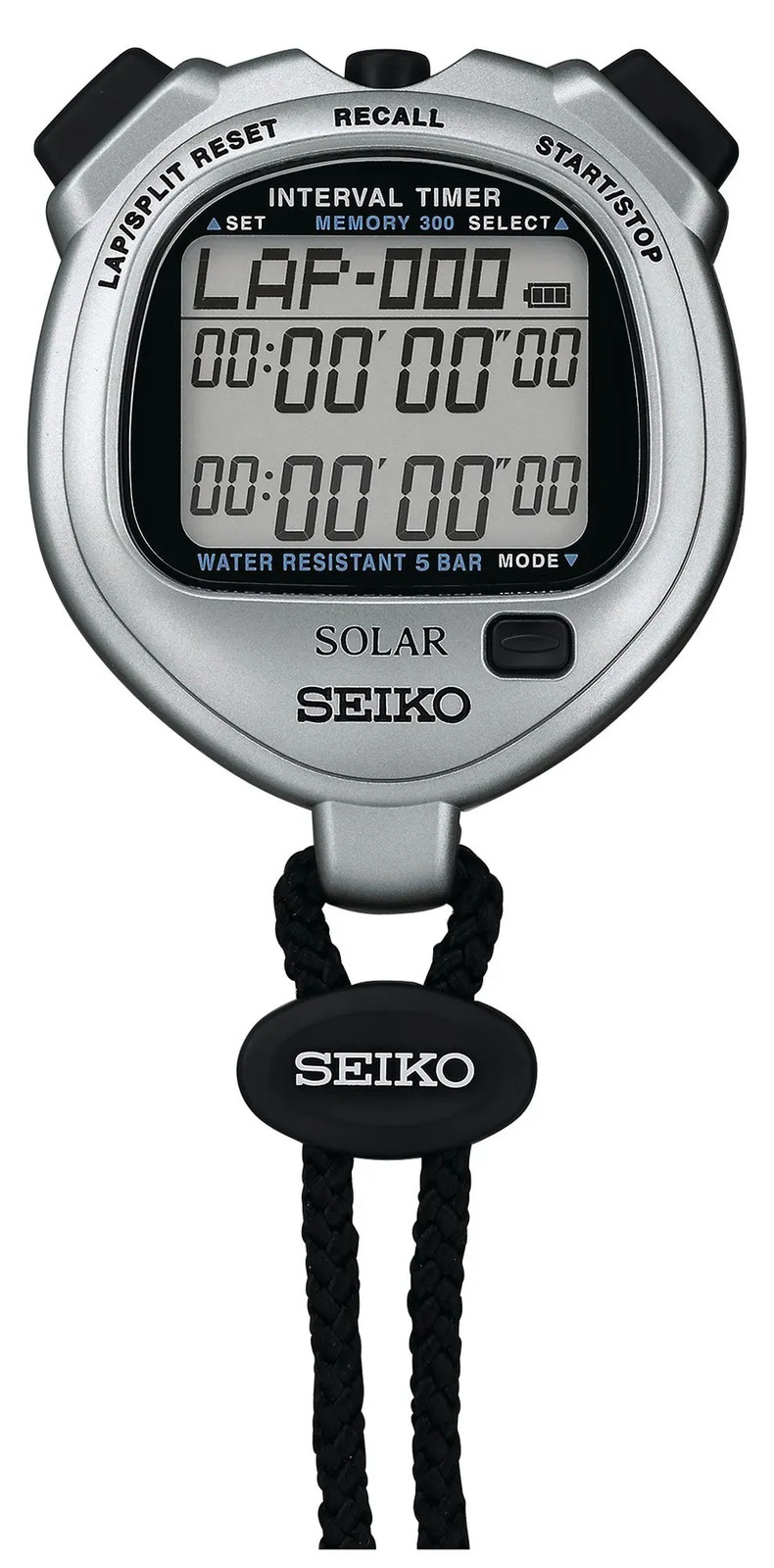 Japan NEW SEIKO SOLER INTERVAL TIMER Silver SVAJ101 Stopwatch 300 Memory