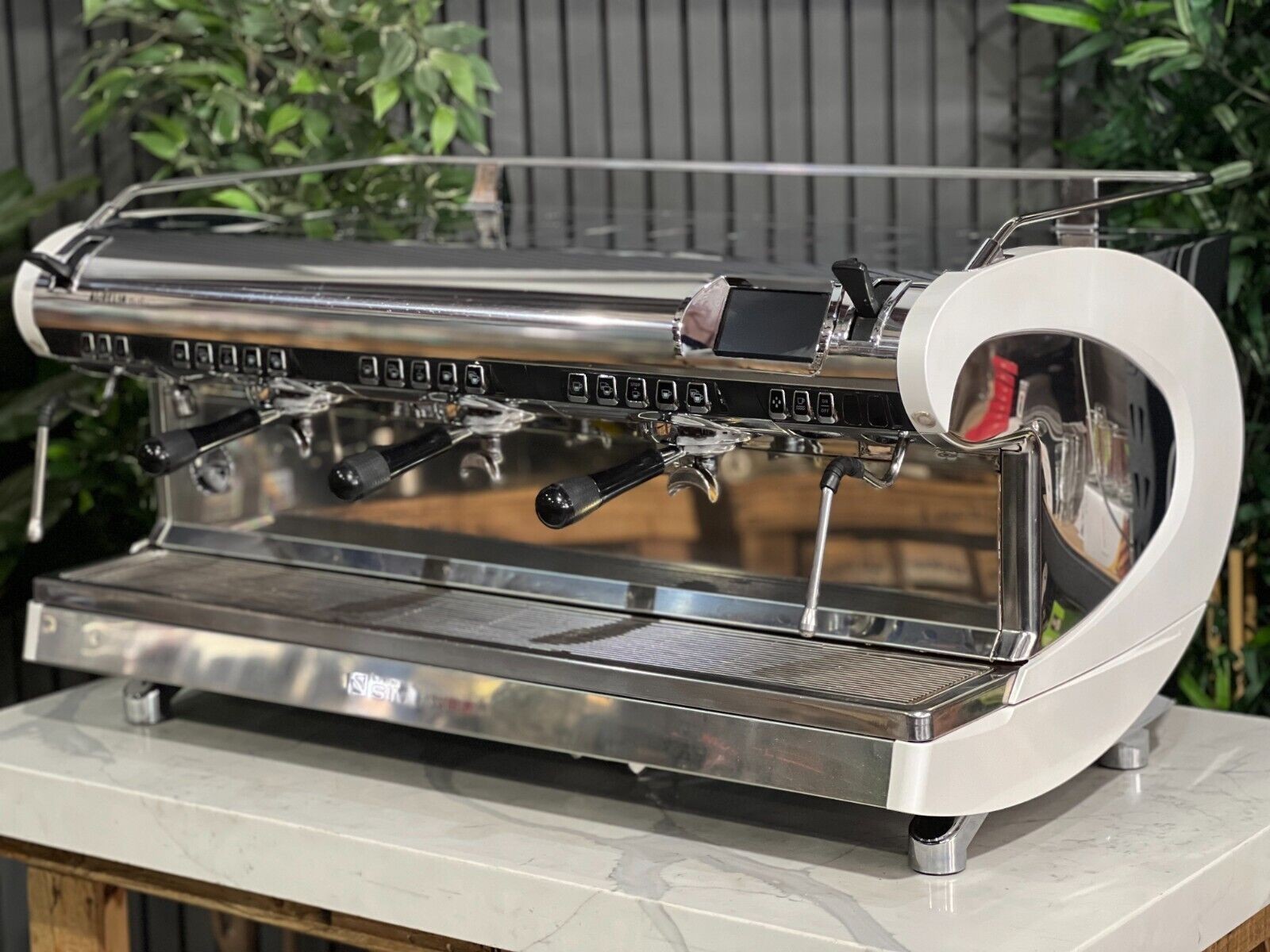 NUOVA SIMONELLI AURELIA WAVE VOLUMETRIC 3 GROUP  WHITE ESPRESSO COFFEE MACHINE