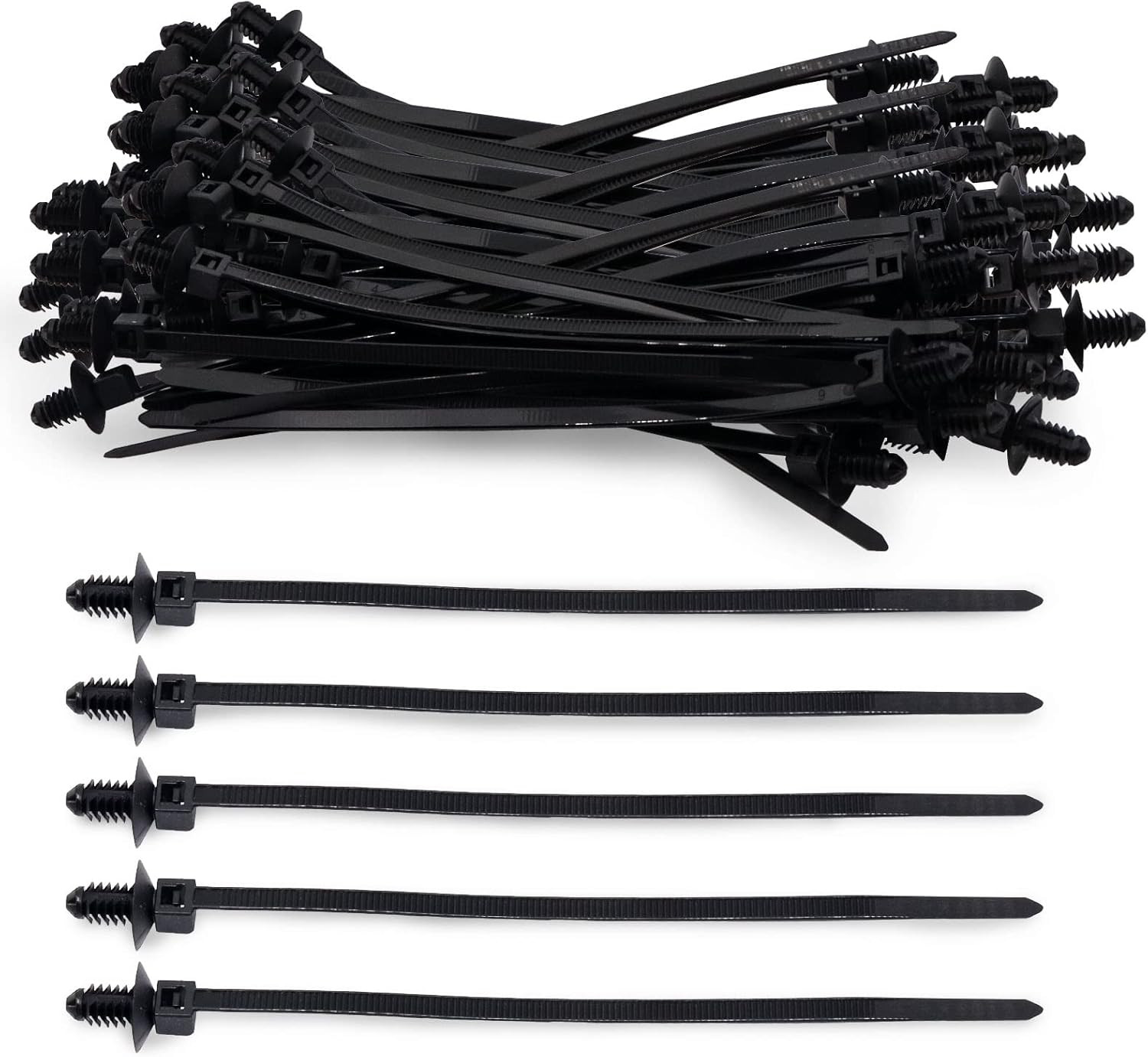 Christmas Tree Cable Ties Universal Push Mount Compatible Boat Trailer 100 Pcs