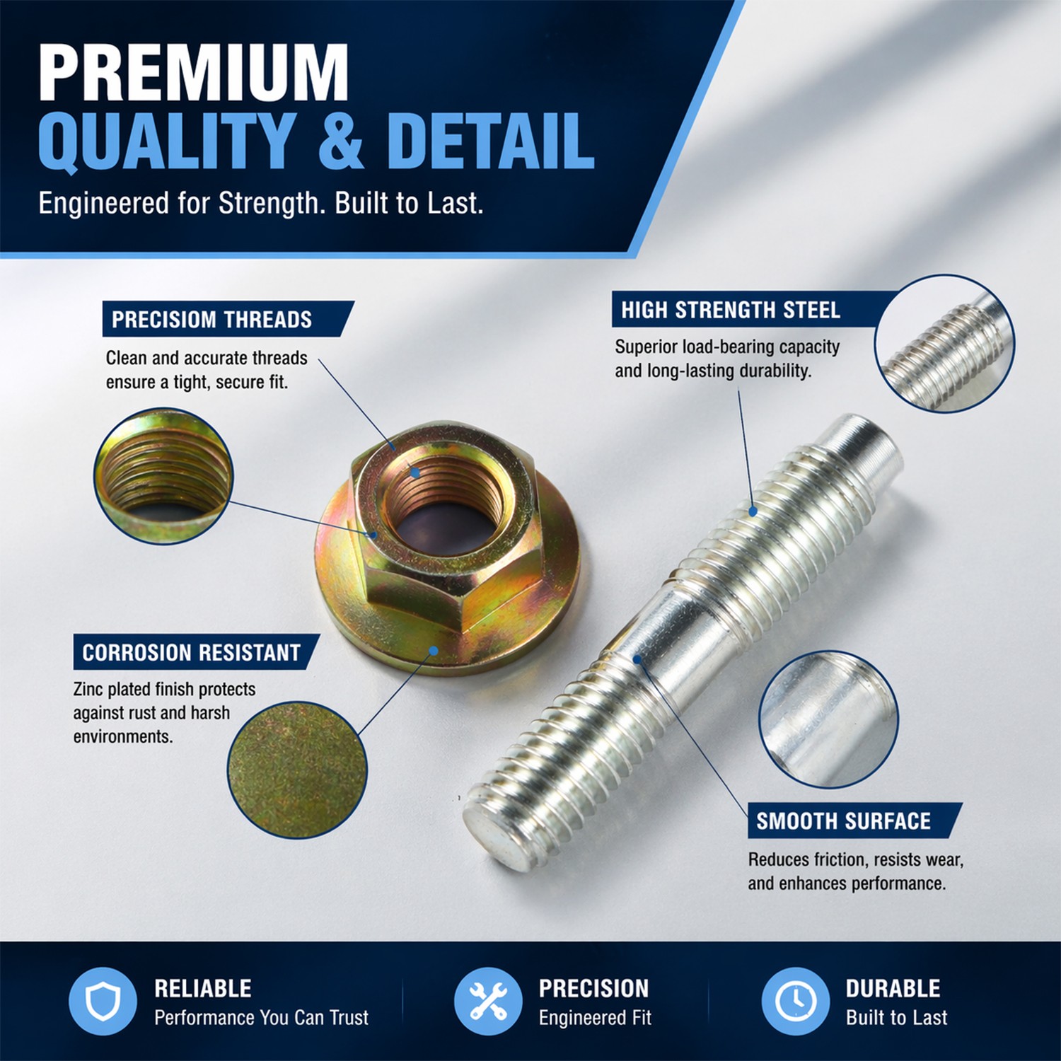 New Transfer Case Mounting Studs ＆ Free Spinning Washer Nuts for Jeep Dodge