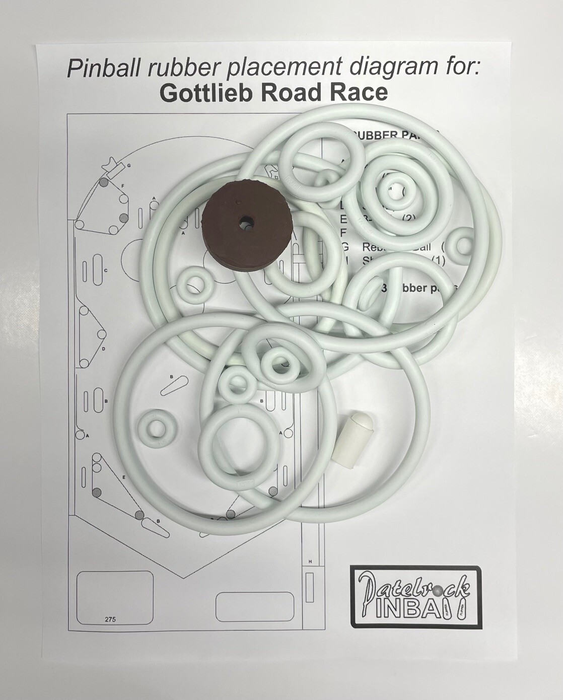1969 Gottlieb Road Race Pinball Machine Rubber Ring Kit