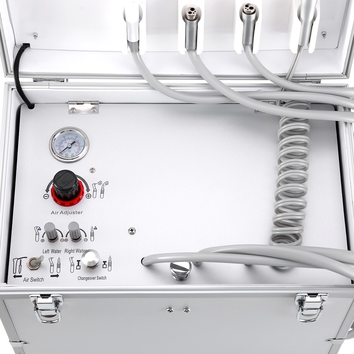 Portable Mobile Dental Delivery Unit Air Compressor Syringe Suction 4Holes