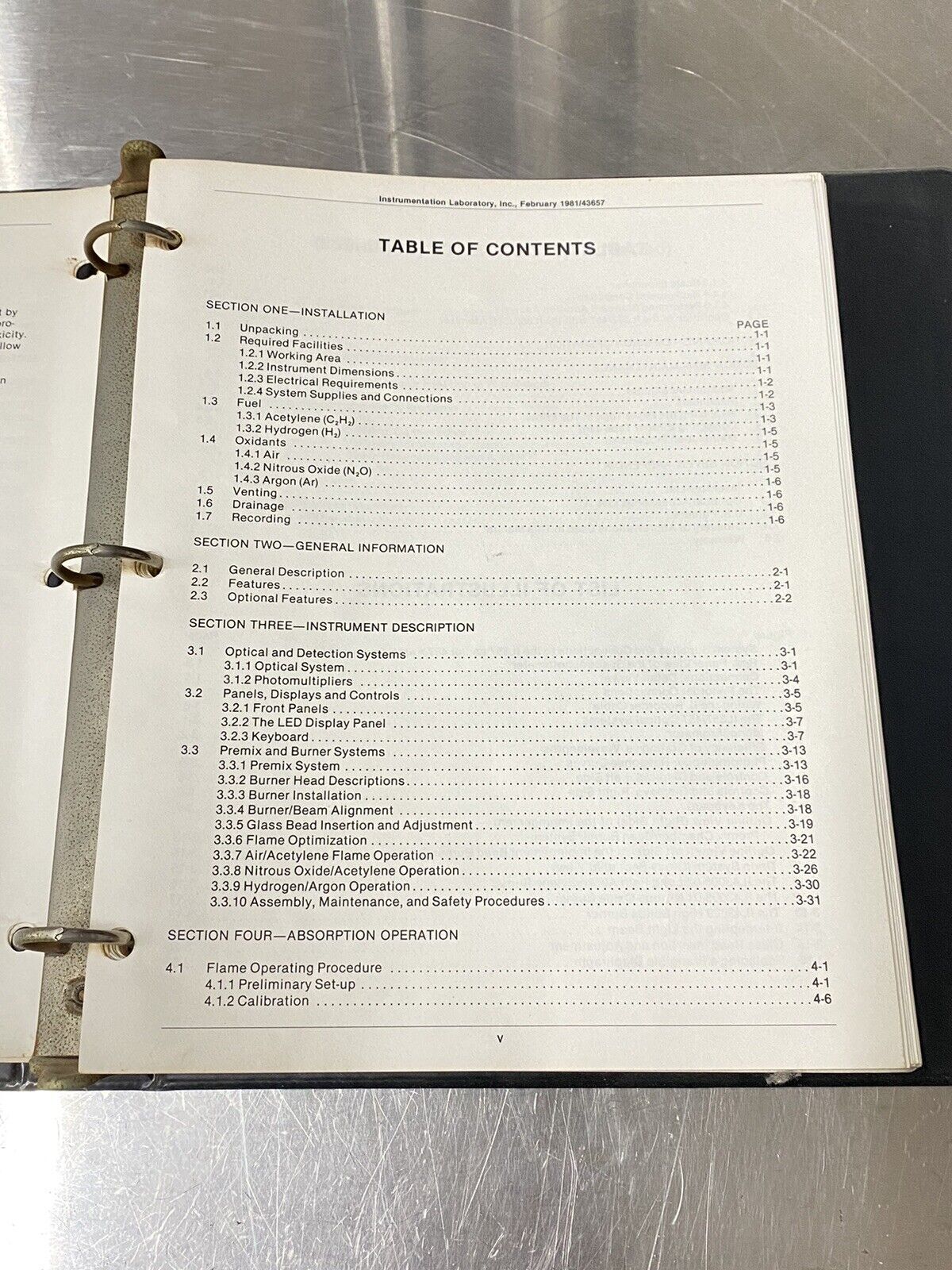 Instrumentation Laboratory IL 357 & 457 Spectrophotometer - Users Guide / Manual
