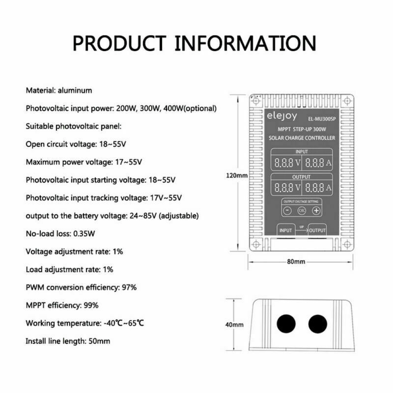 200W-400W Step-up Solar Charge Controller Waterproof MPPT Boost Solar Charge DC