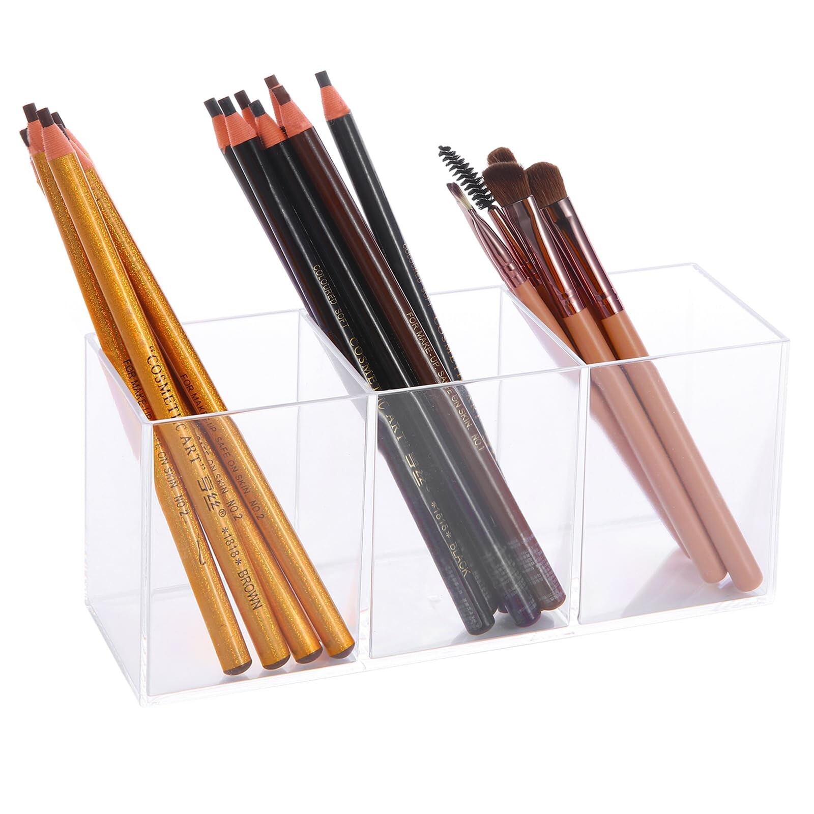 Clear Acrylic Silverware & Pen Organizer Caddy, Transparent Plastic Silverwar...