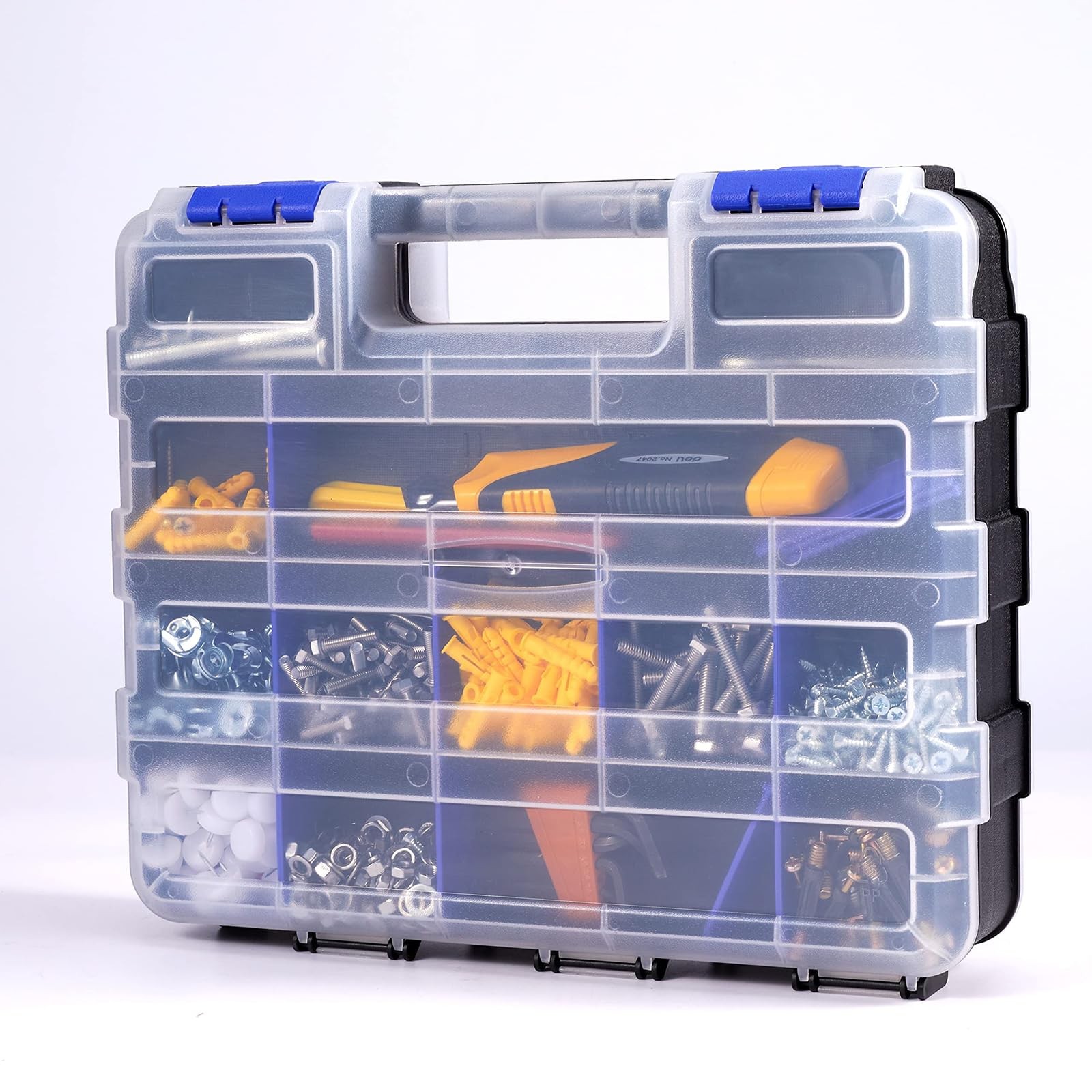 AIDY-PRO Small Parts Organizer Box Storage Case Tools 2 PACK, Blue