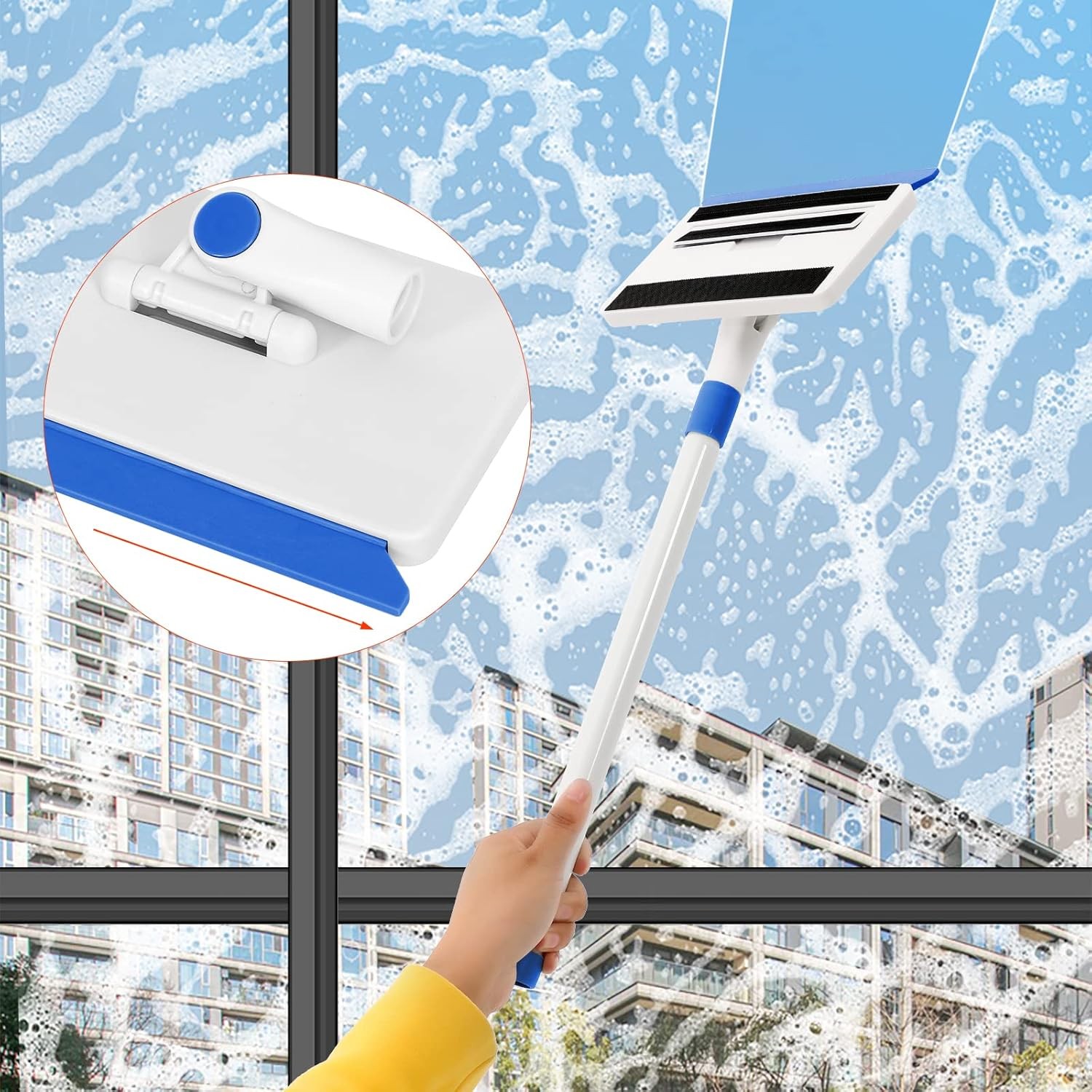 Baseboard Cleaner Tool with Handle, Wall Cleaner with Extendable Long Handle
