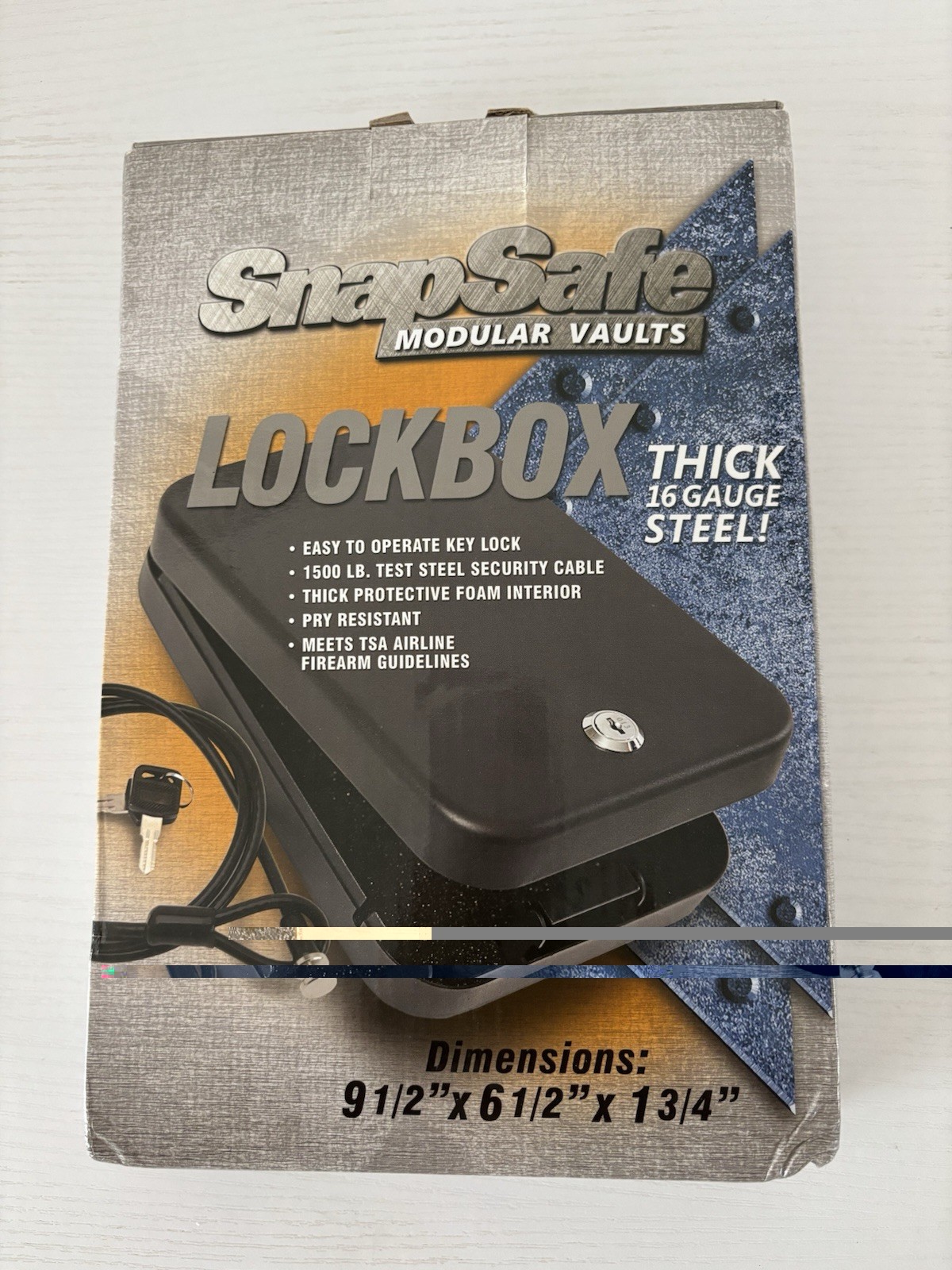 SnapSafe TSA Approved Lock Box with Two Keys  16 Gauge Steel Security Safe