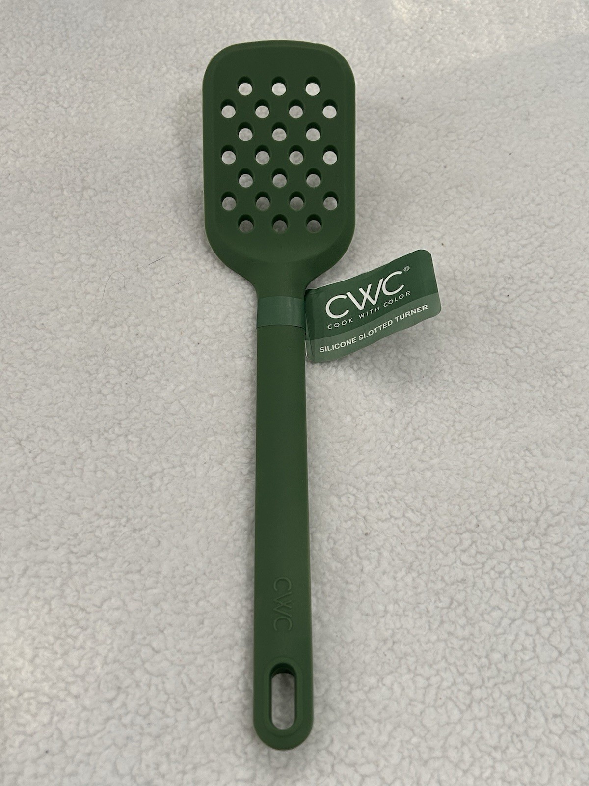 CWC Silicone Slotted Turner Spatula Green Cook With Color Kitchen Utensil NEW