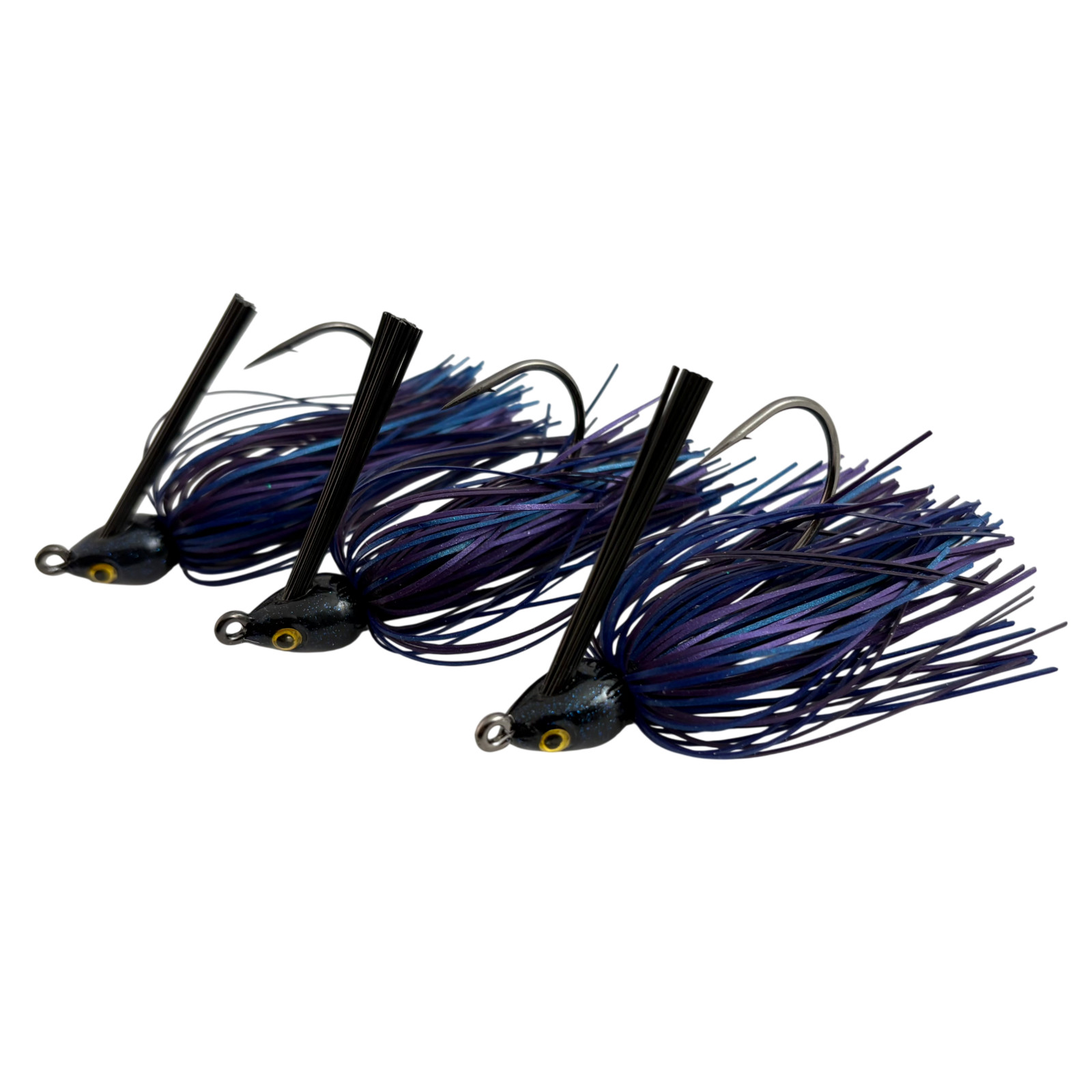 3-Pack Hand-Tied 1/2-oz. Black Light Swim Jigs with FREE SHIPPING!