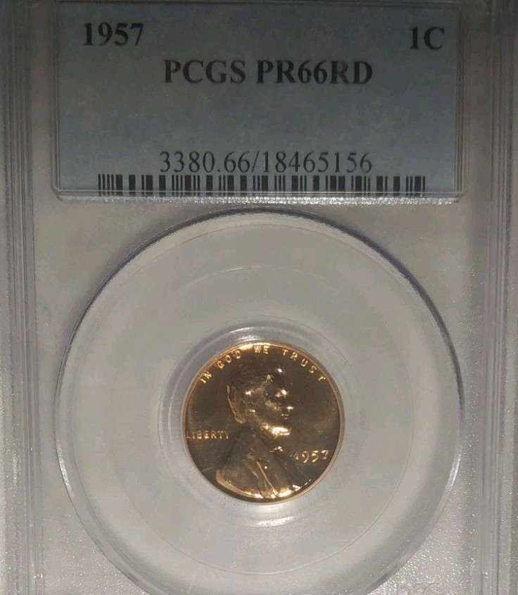 1957 Lincoln Wheat Cent 1C Penny PCGS Graded PR66RD Free Post Tracking