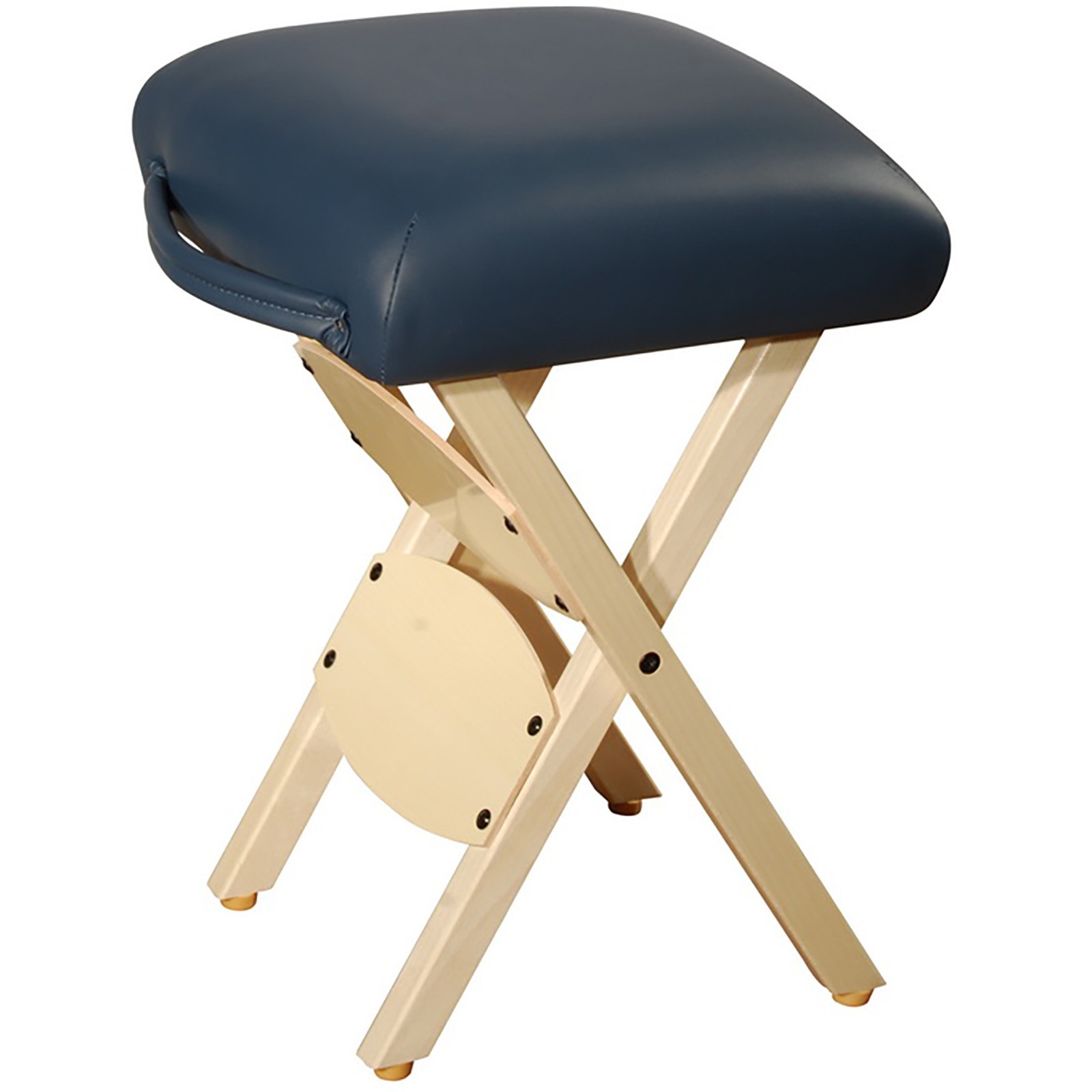 Mt Massage Wooden Handy Folding portable adjustable stool chair Blue