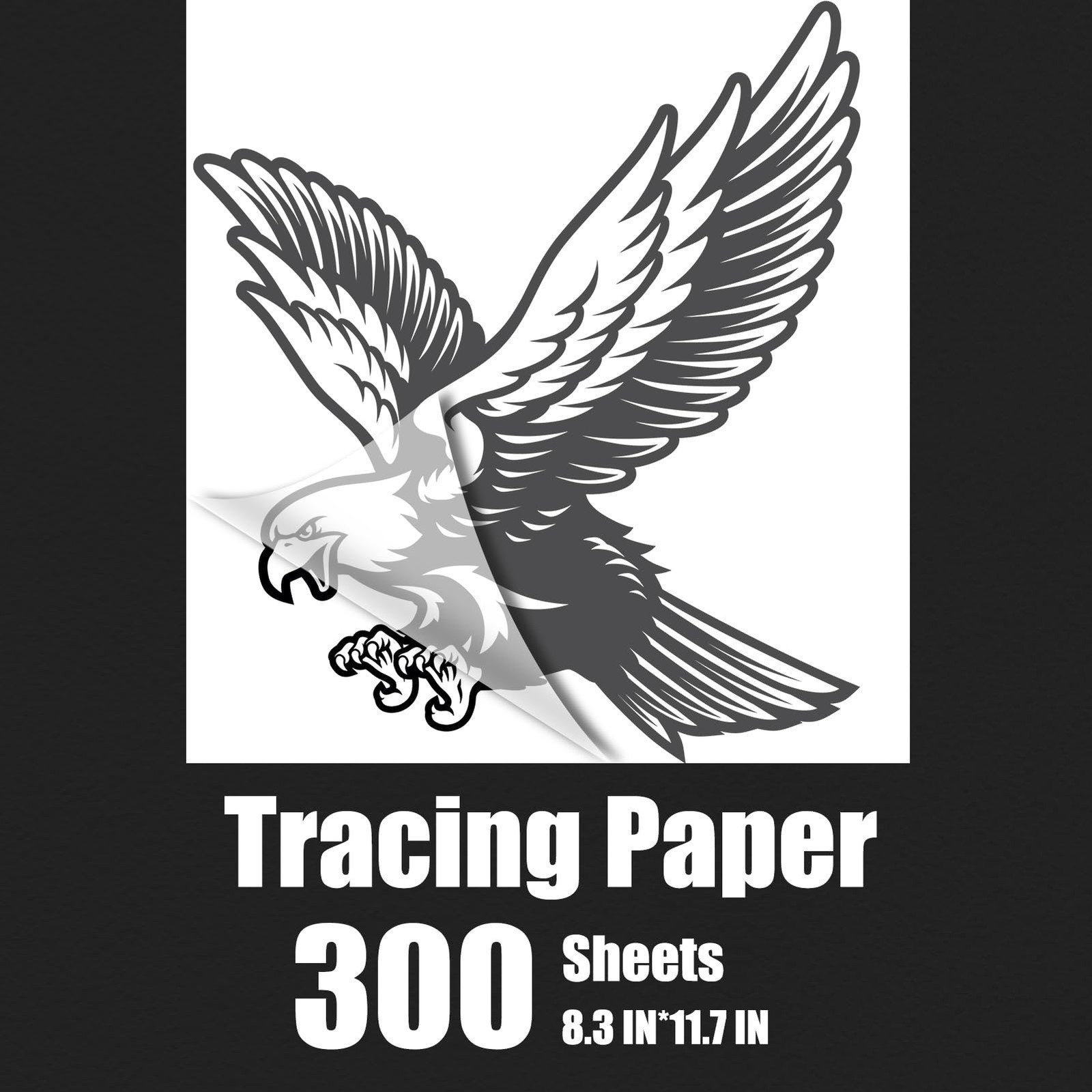 300 Sheets A4 Tracing Paper, White Translucent Sketching Paper for Pencil Ink...