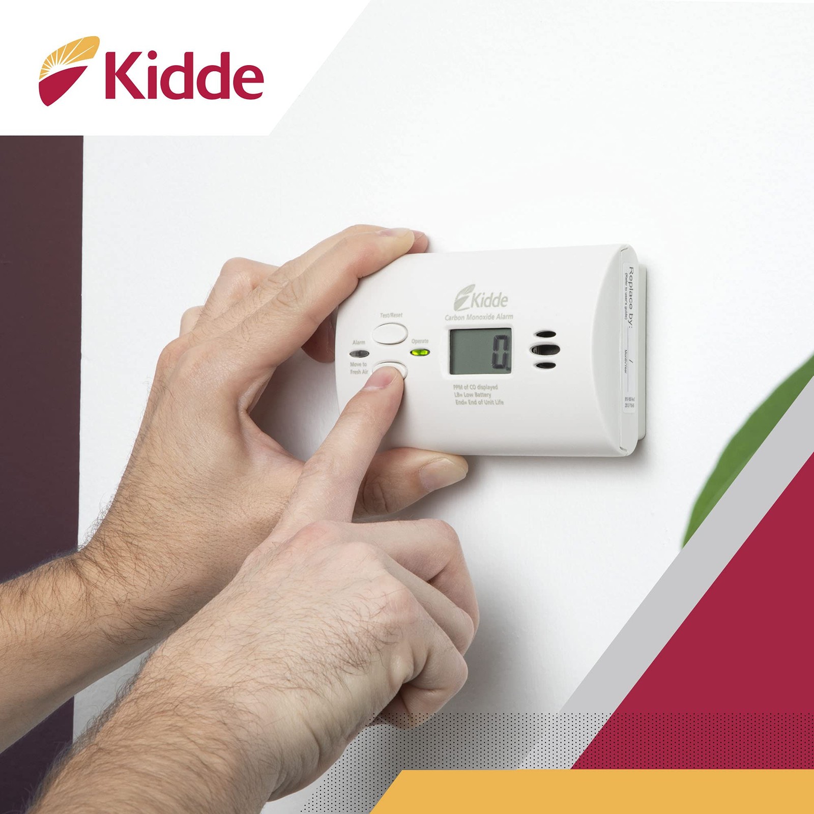 Kidde Carbon Monoxide Detector, AA Battery Powered CO Alarm 1 Pack, Detector