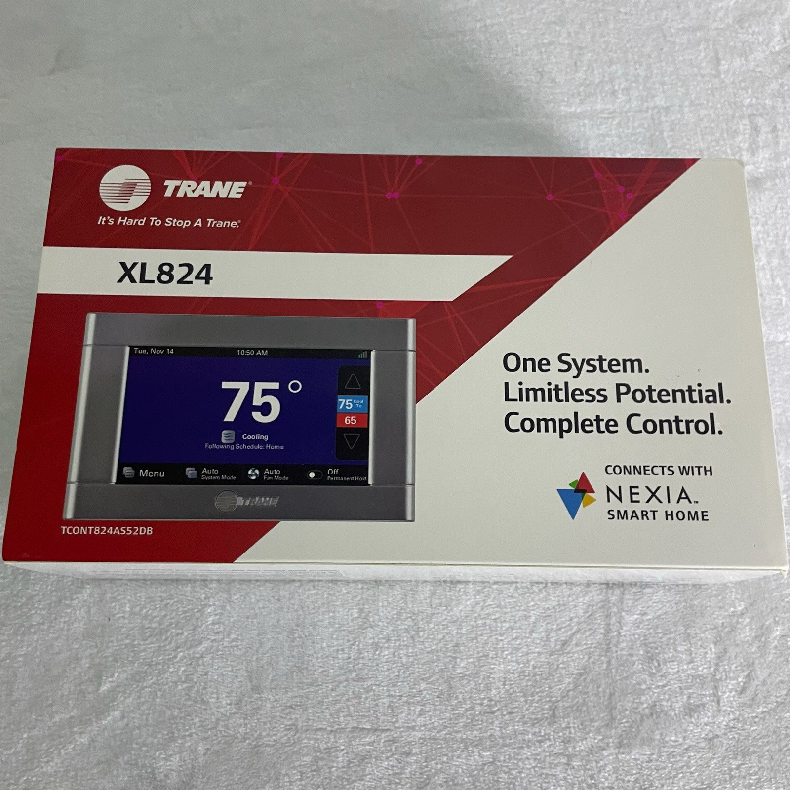 Trane XL 824 Thermostat Nexia Smart Home TCONT824AS52DB