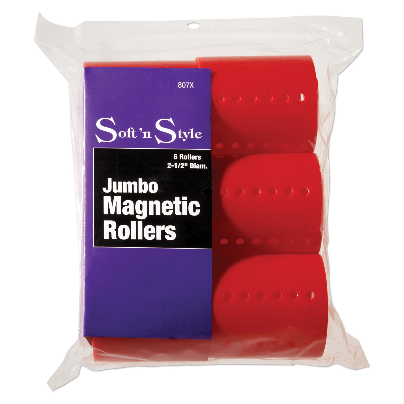 Soft ’n Style Jumbo Magnetic Rollers - Red, 2-1/2" #807X