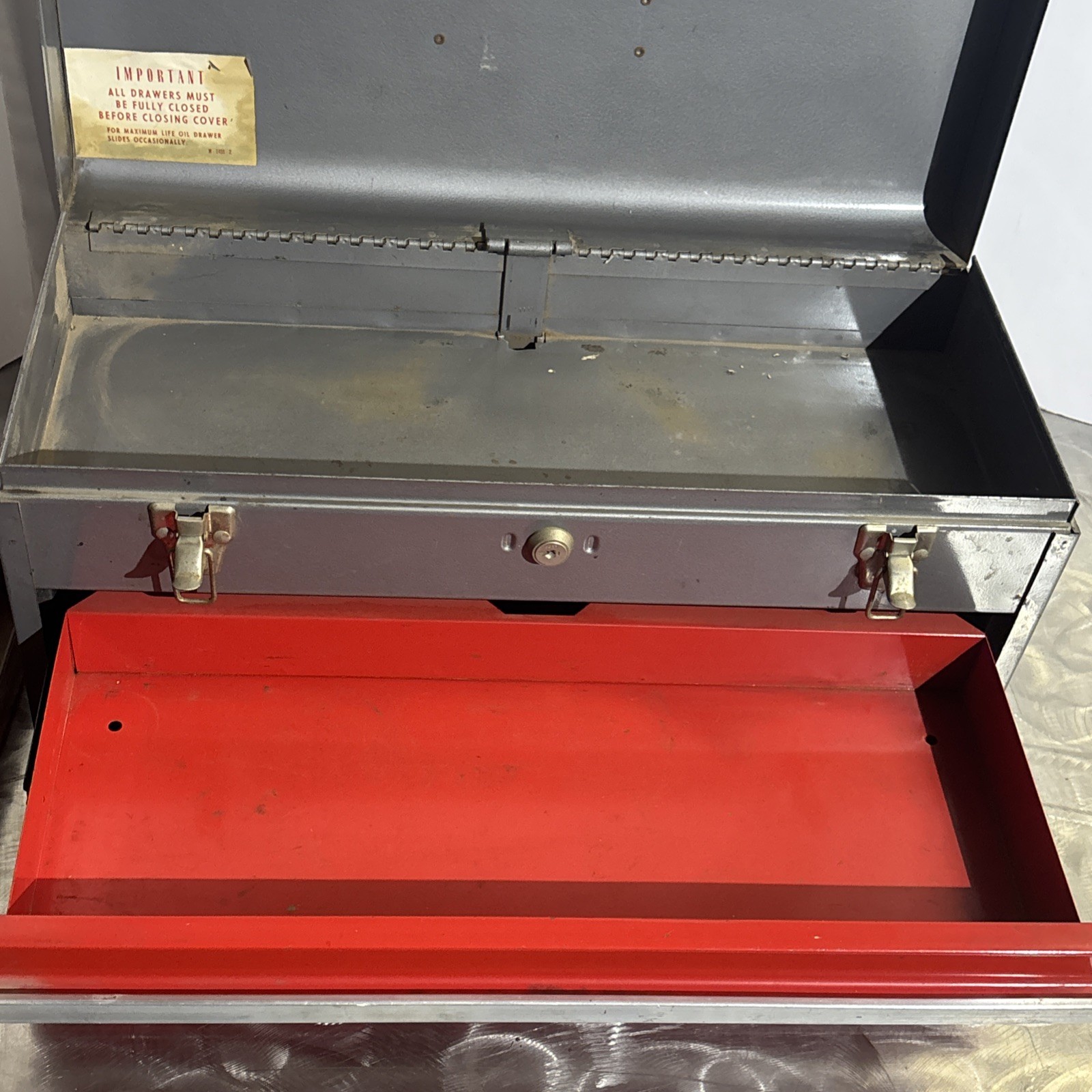 Craftsman 20" Portable Carrying Tool Chest Box Steel 2 Draw 65336 Vtg USA READ!
