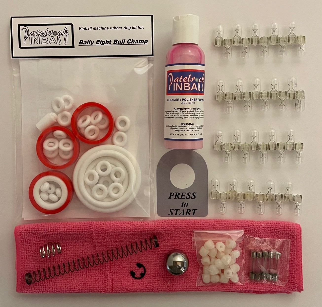 1985 Bally / Midway Eight Ball Champ Pinball Machine Maintenance Tune Up Kit