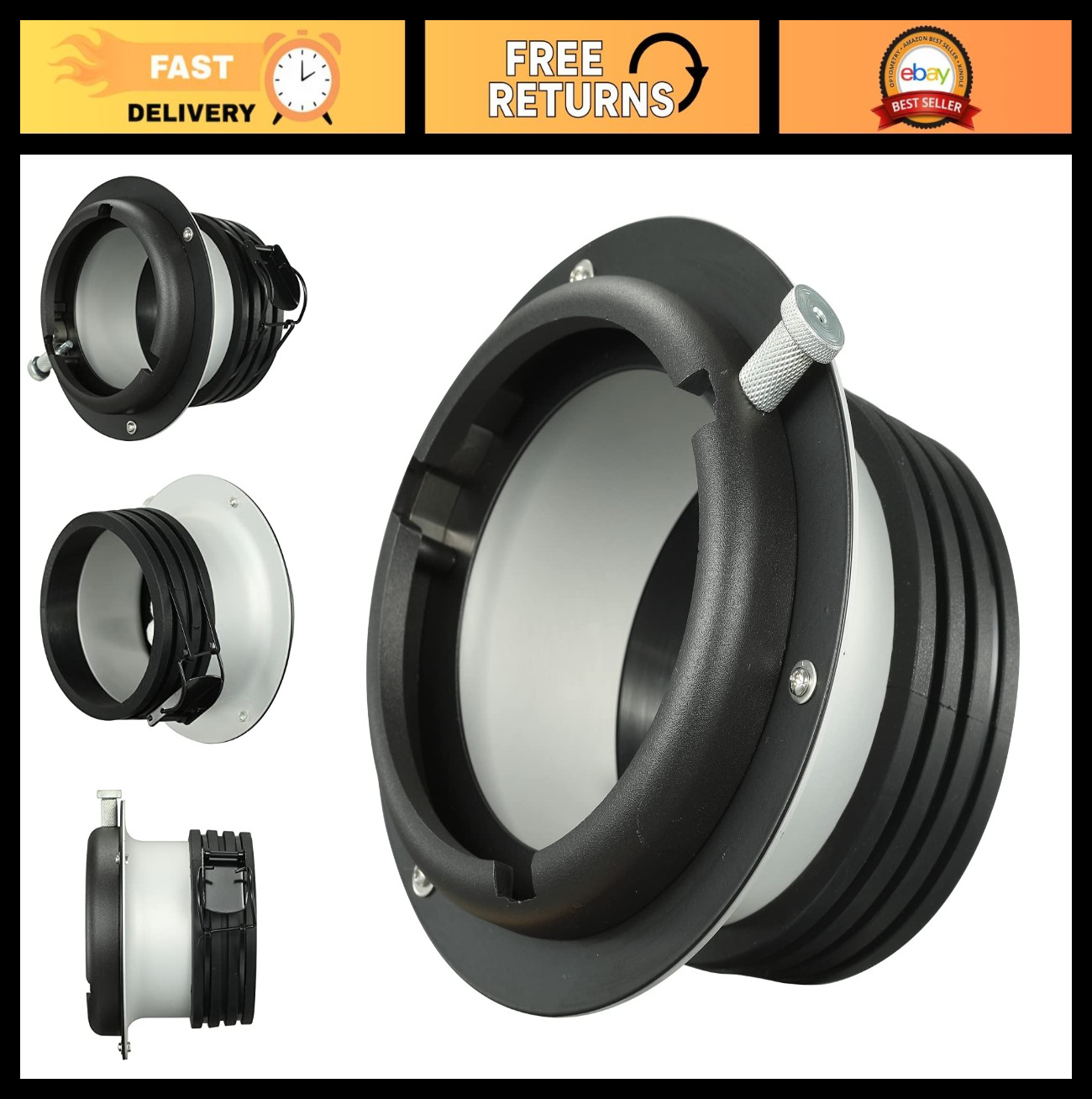 Interchangeable Speedring Adapter for Bowens Mount - Photo Studio Flash Strobe M