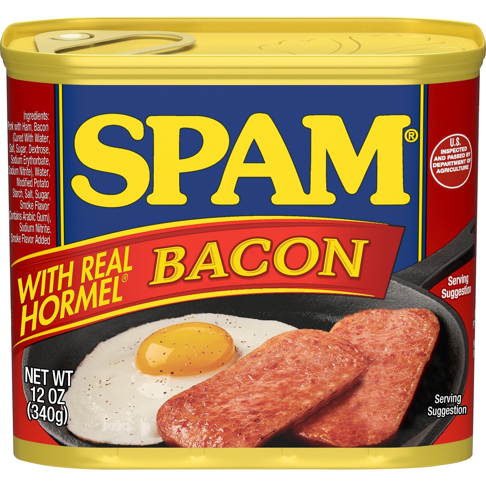 SPAM with Bacon 12oz Can Delicious Big Taste Pack of 1 Try All Varieties