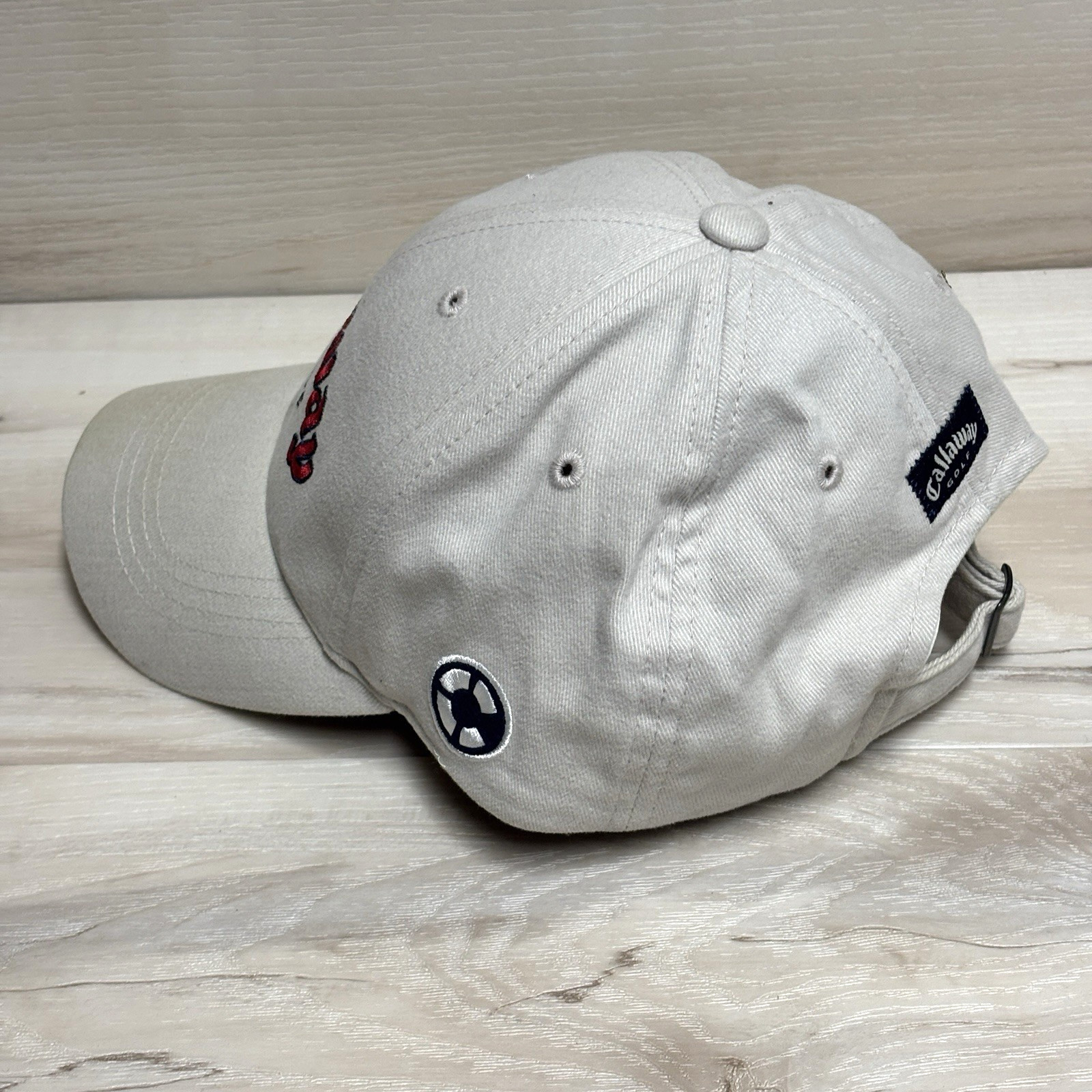 Callaway Golf Cap Hat White Red Logo Adjustable Back